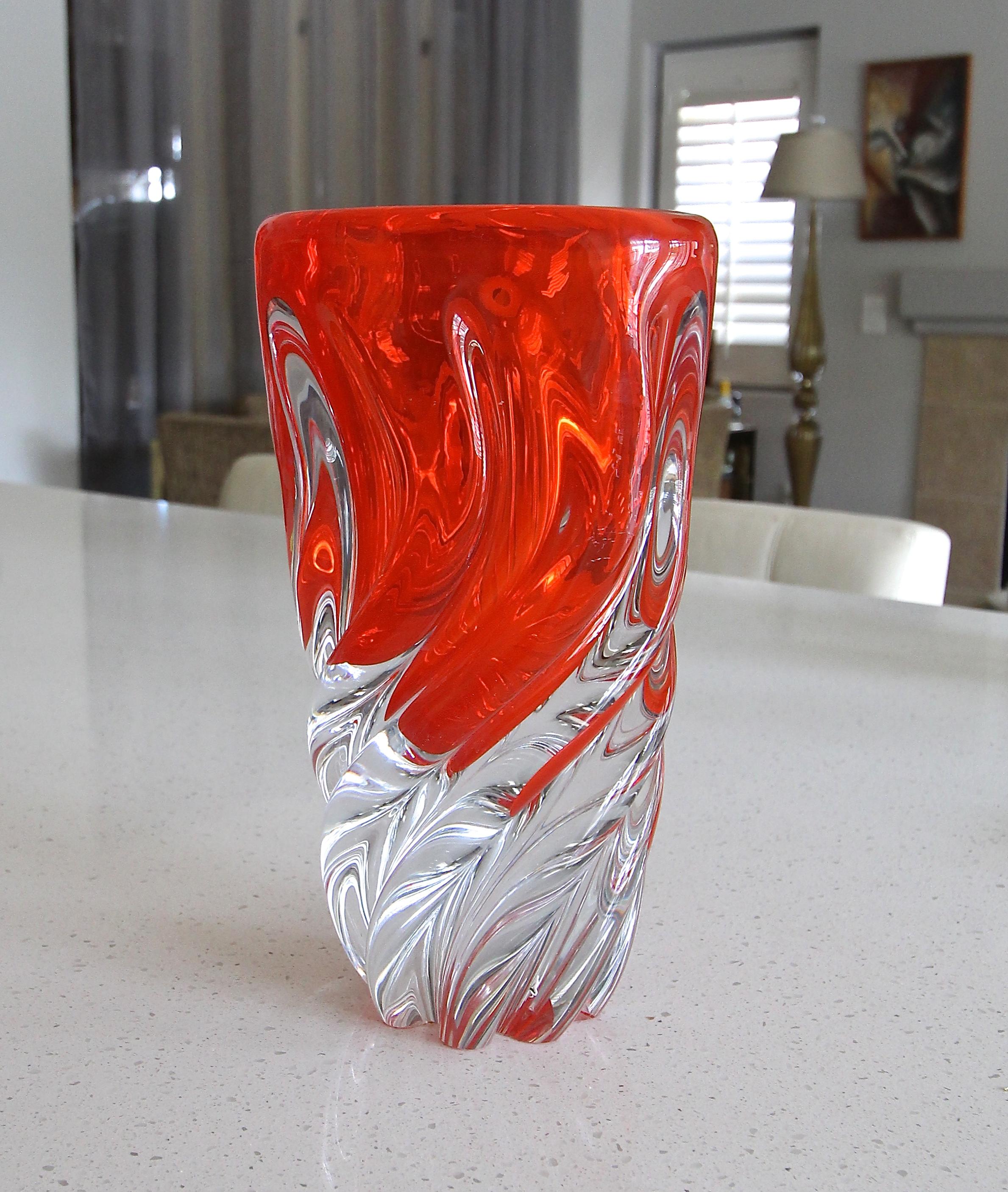 murano twisted glass vase