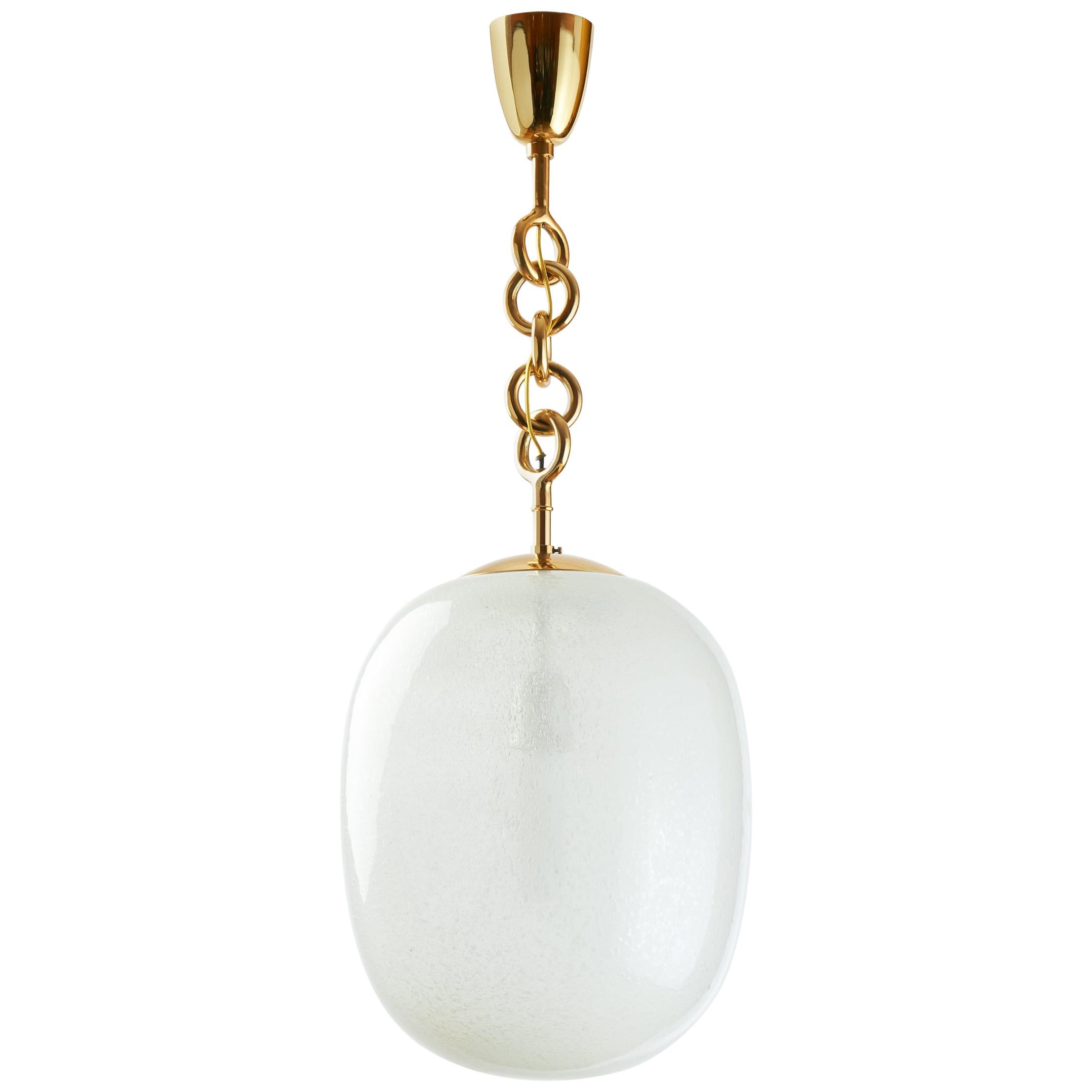 Seguso Blown Pulegoso Glass Oval Lantern, circa 1950