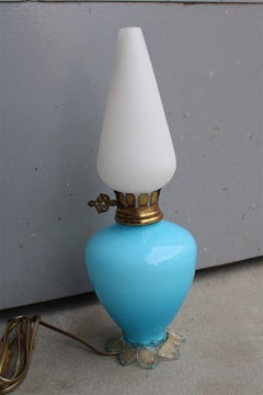 Seguso Blu Murano Table Lamp Italian Design 1940s Venini Style