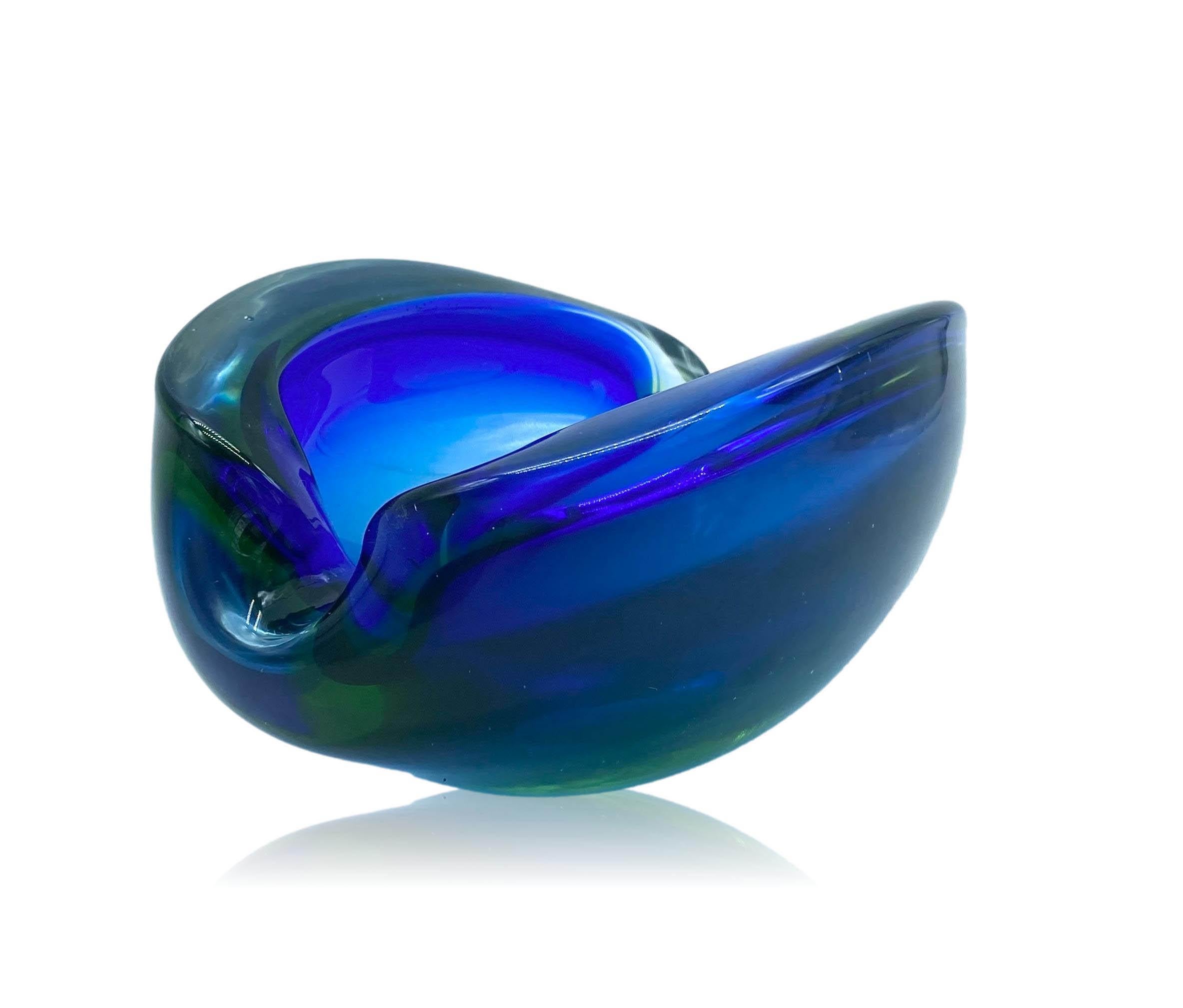 Italian Seguso Blue Murano Glass Bowl or Ashtray, Italy, 1960s