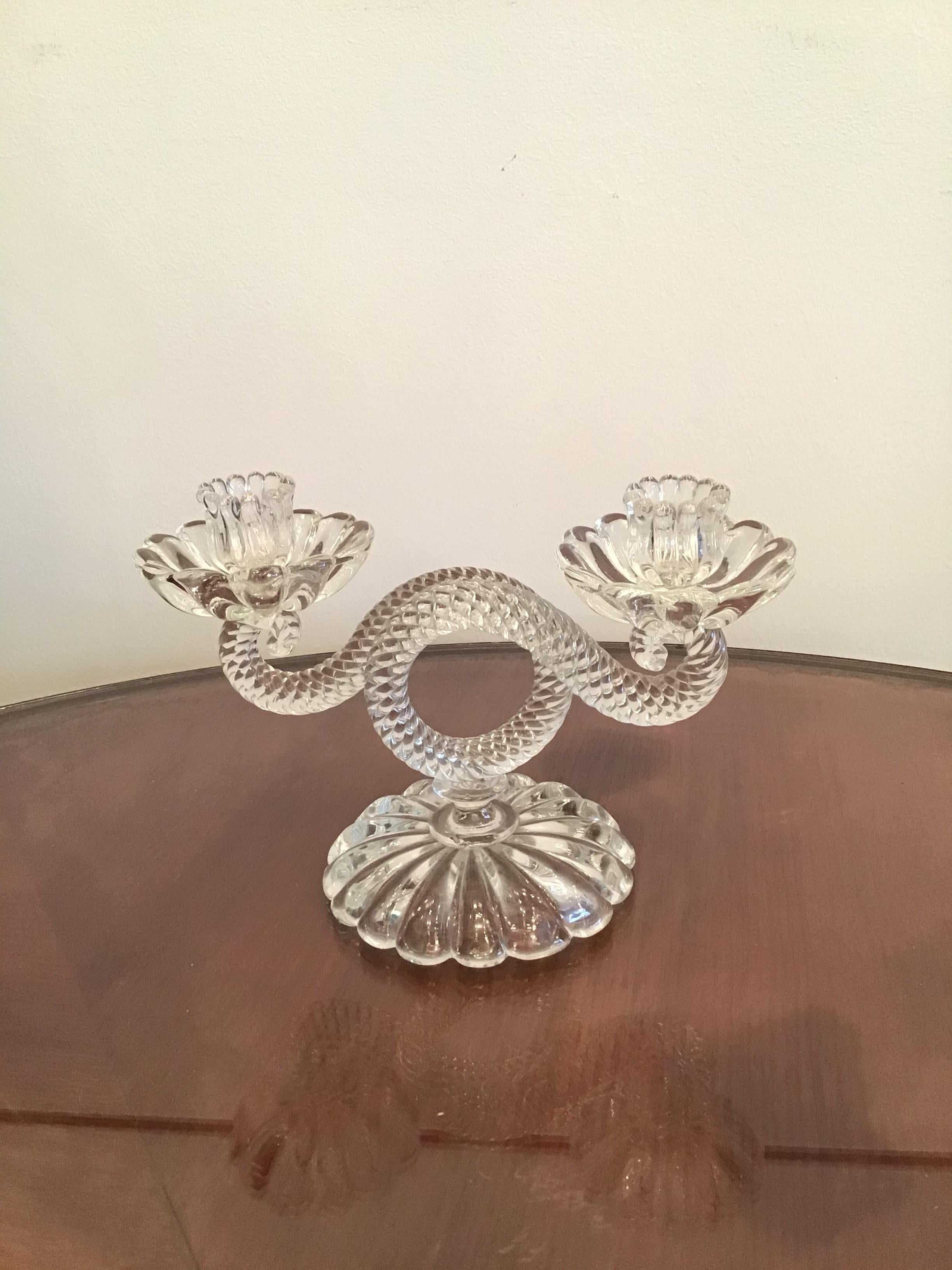 Bougeoir Seguso Verre de Murano 1930 Italie en vente 7