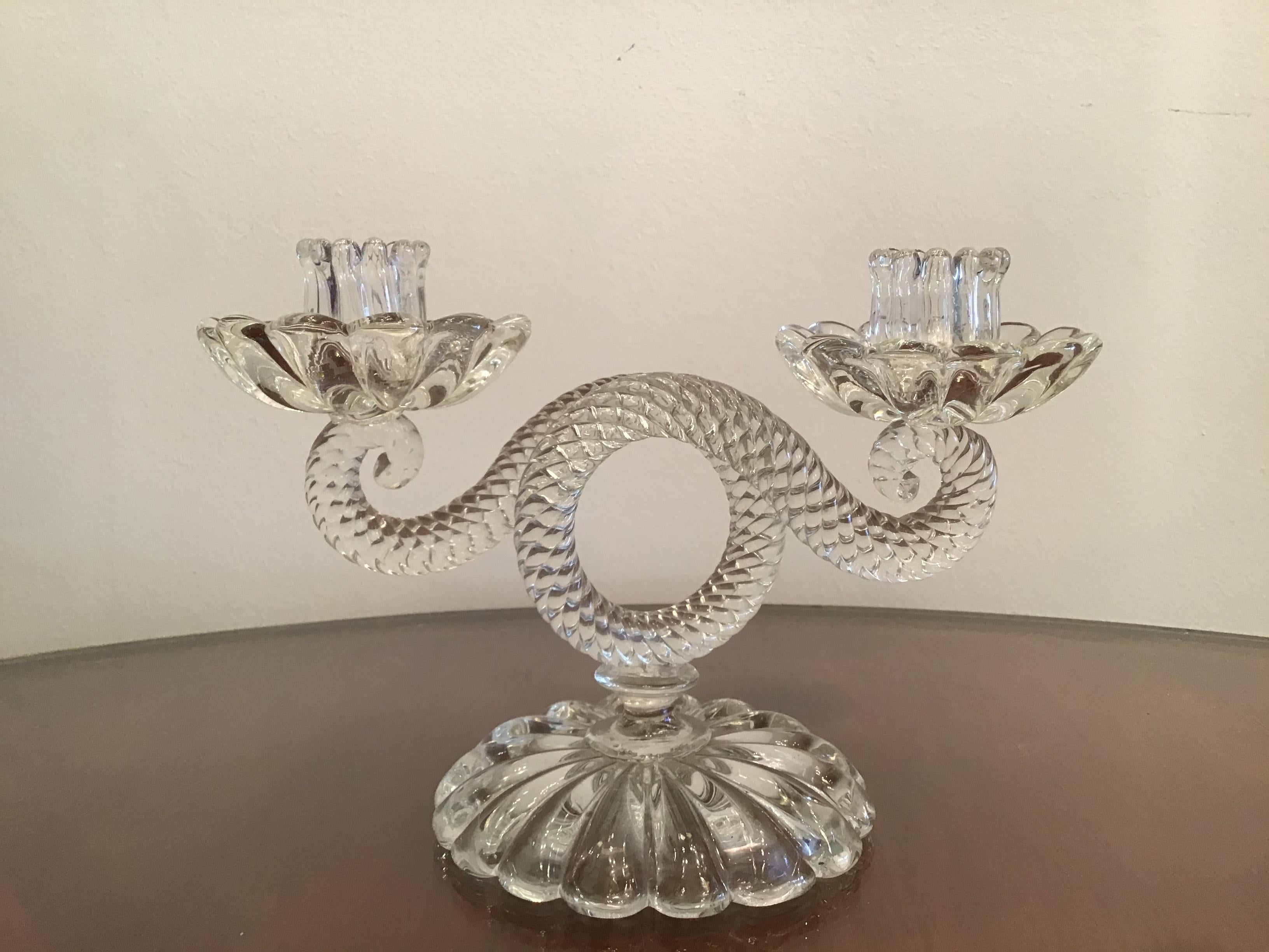 Bougeoir Seguso Verre de Murano 1930 Italie en vente 8