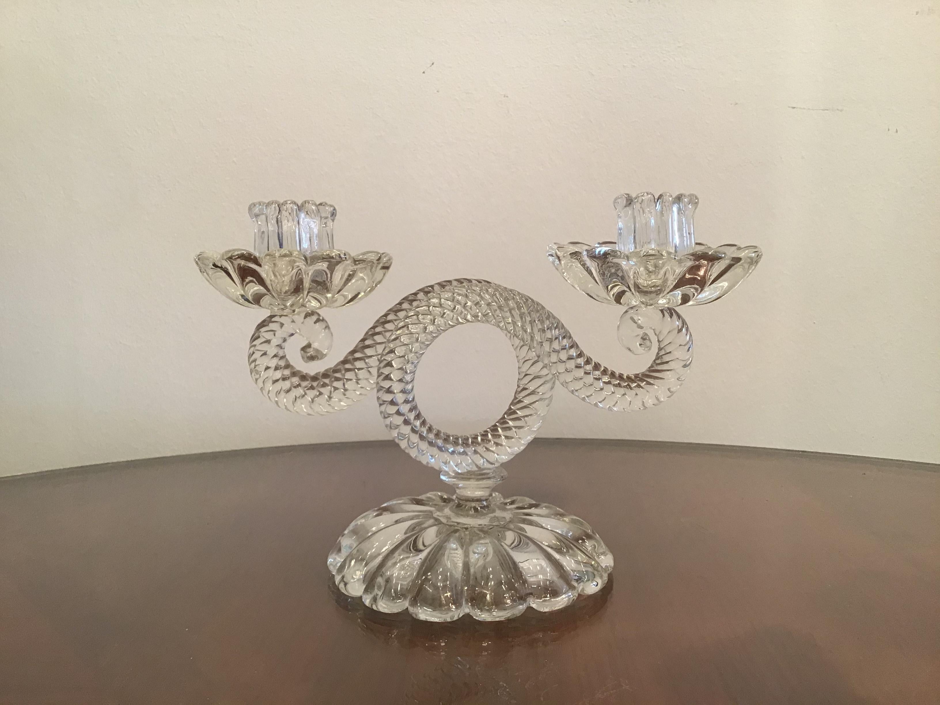Bougeoir Seguso Verre de Murano 1930 Italie en vente 12