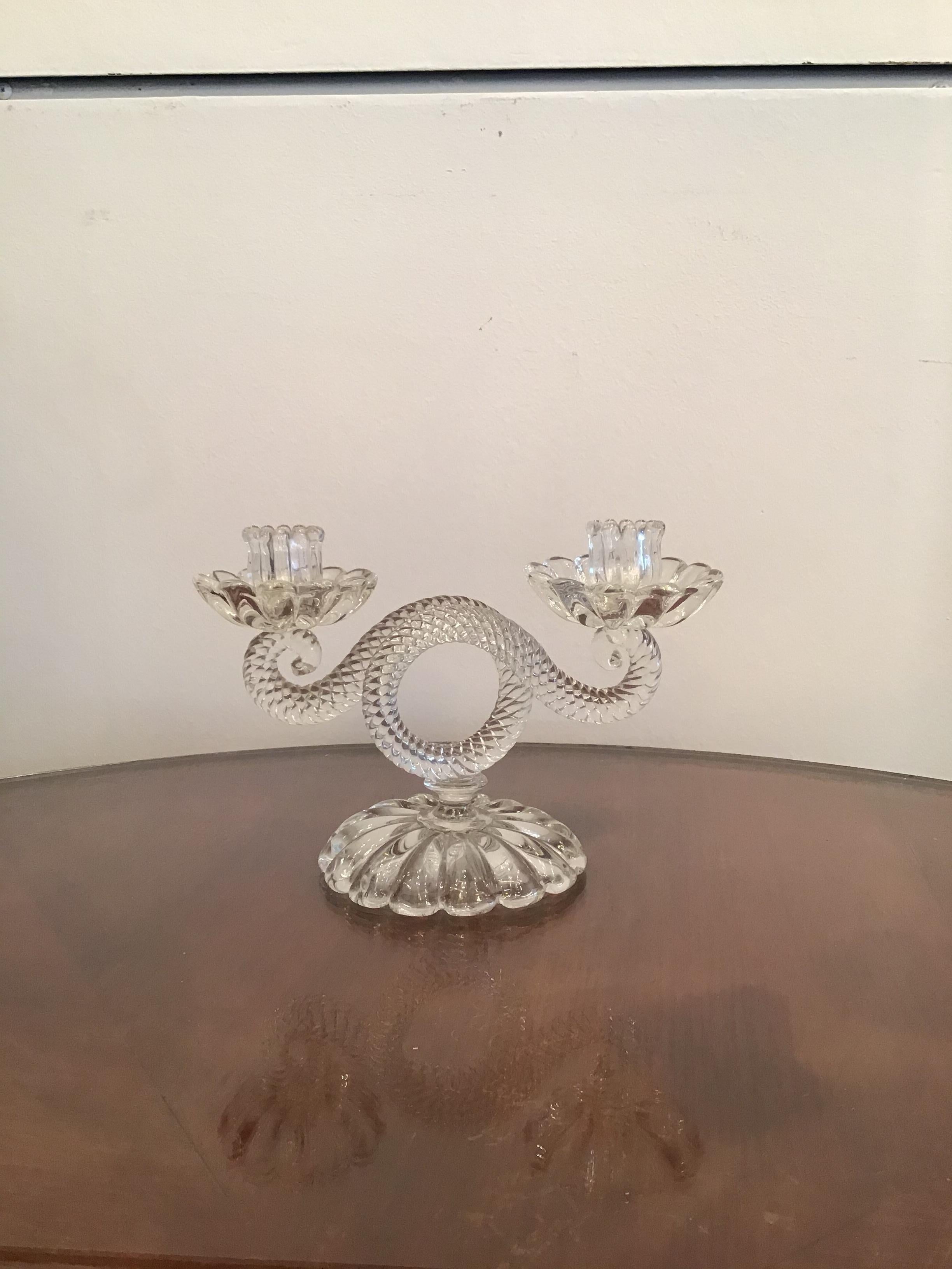 italien Bougeoir Seguso Verre de Murano 1930 Italie en vente