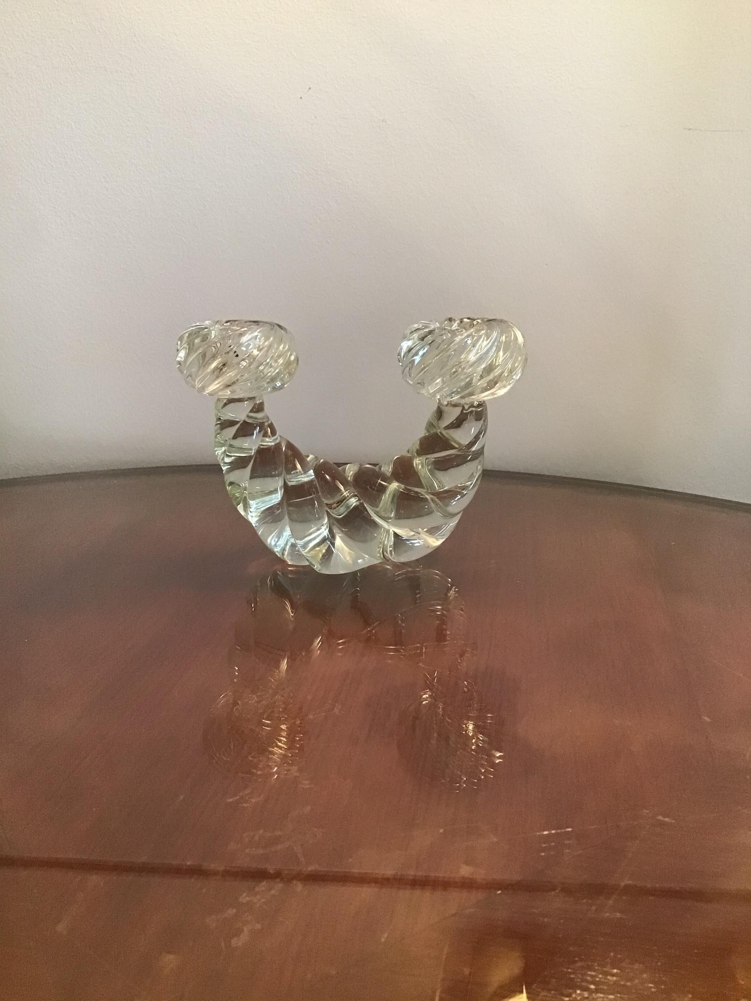 Seguso Candle Holder Murano Glass, 1930, Italy  In Excellent Condition In Milano, IT