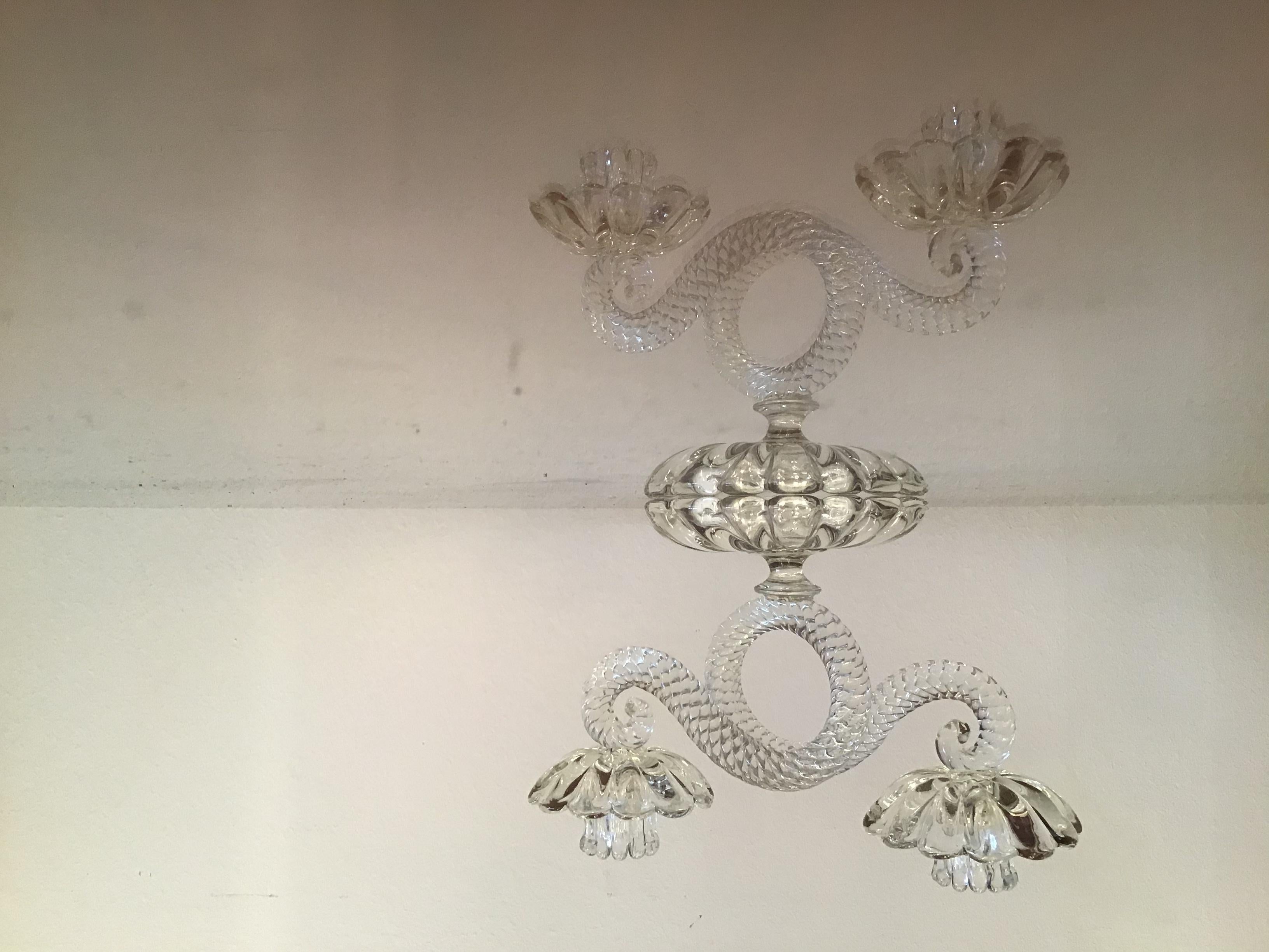 Bougeoir Seguso Verre de Murano 1930 Italie en vente 3