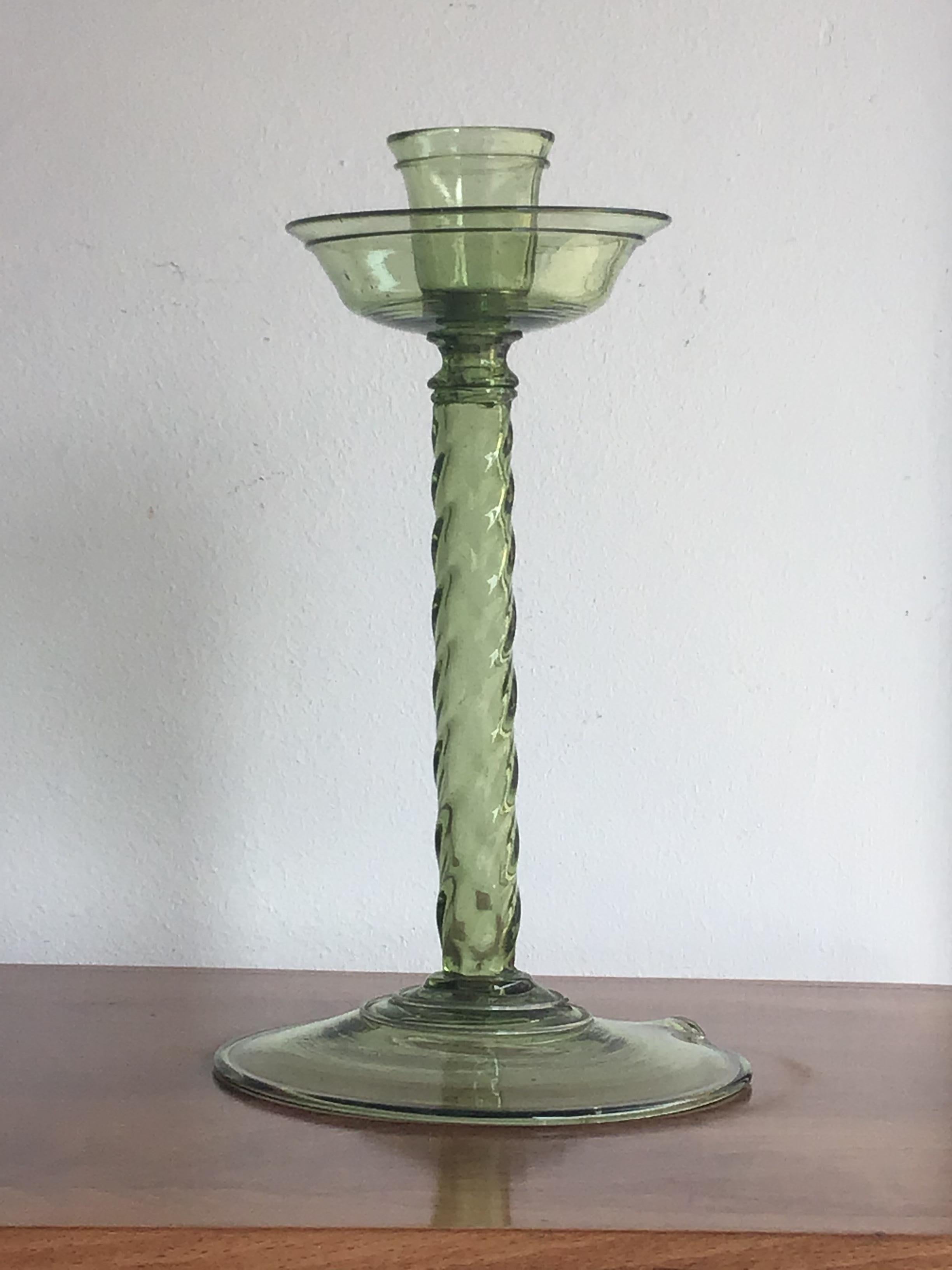 European Seguso Candleholder Murano Glass 1940 Italy