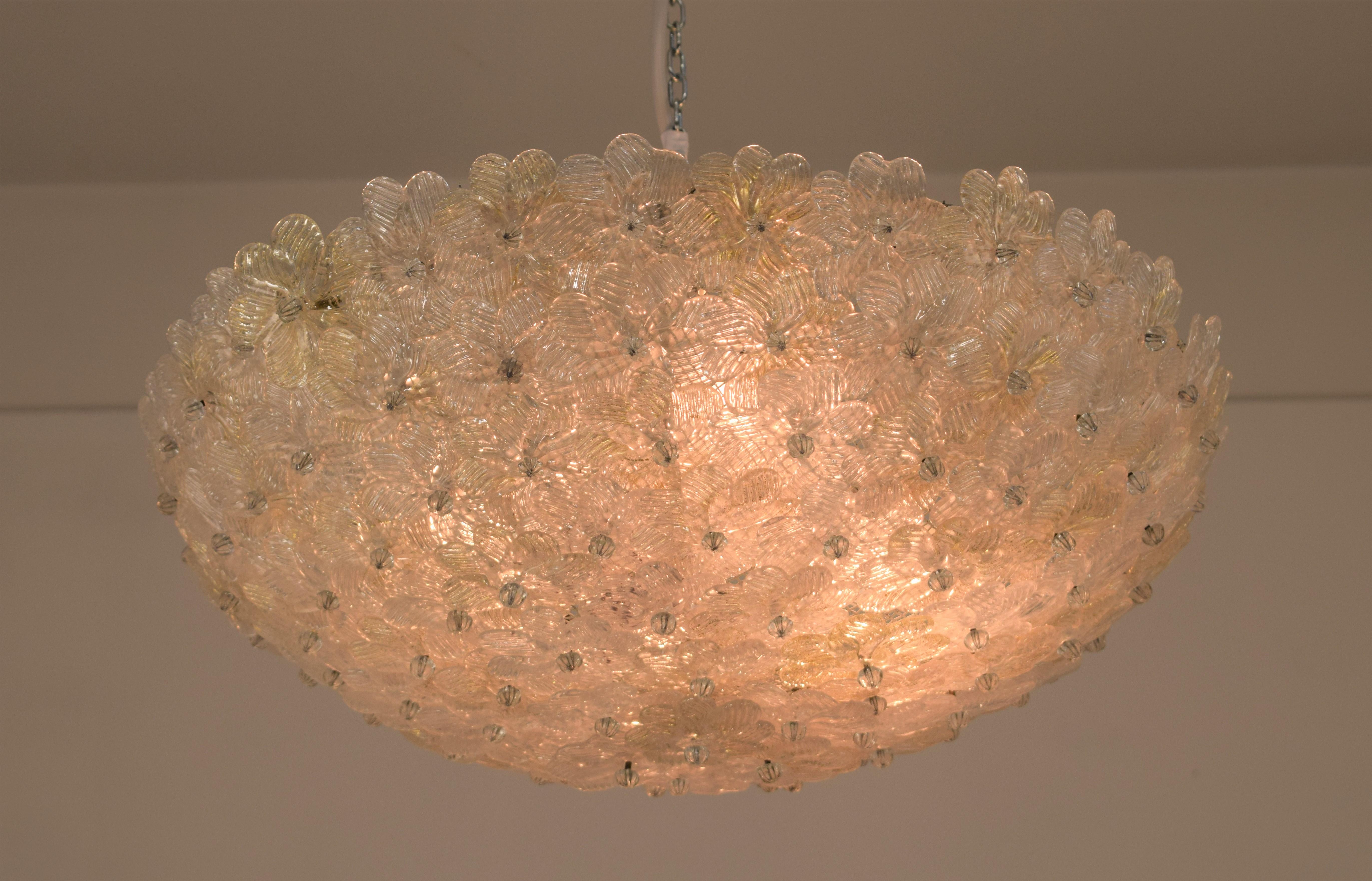 Seguso Ceiling Lamp, 1950s In Good Condition In Palermo, PA