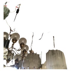 Seguso Deckenleuchte/Kronleuchter aus Messingglas, Italien, 1930, Italien