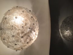 Seguso Ceilling Light Murano Glass Iron, 1950, Italy