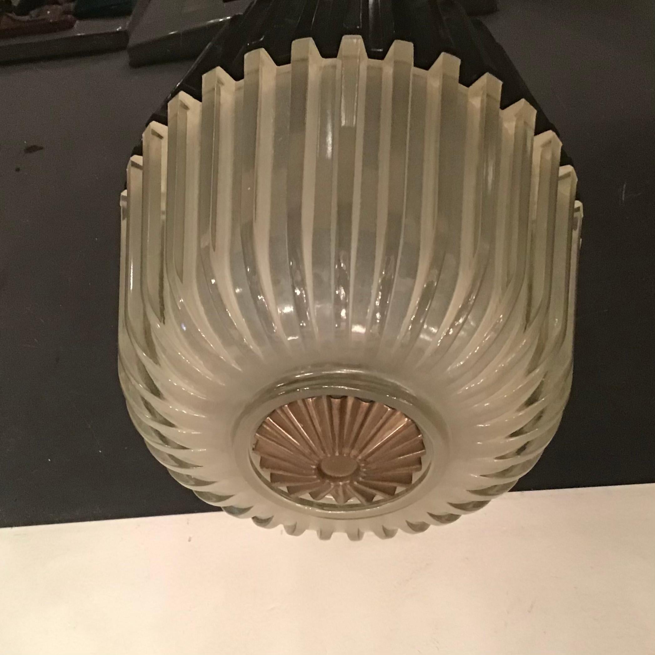 Seguso Ceilling Light/Sconce Brass Glass 1930 Italy  For Sale 6