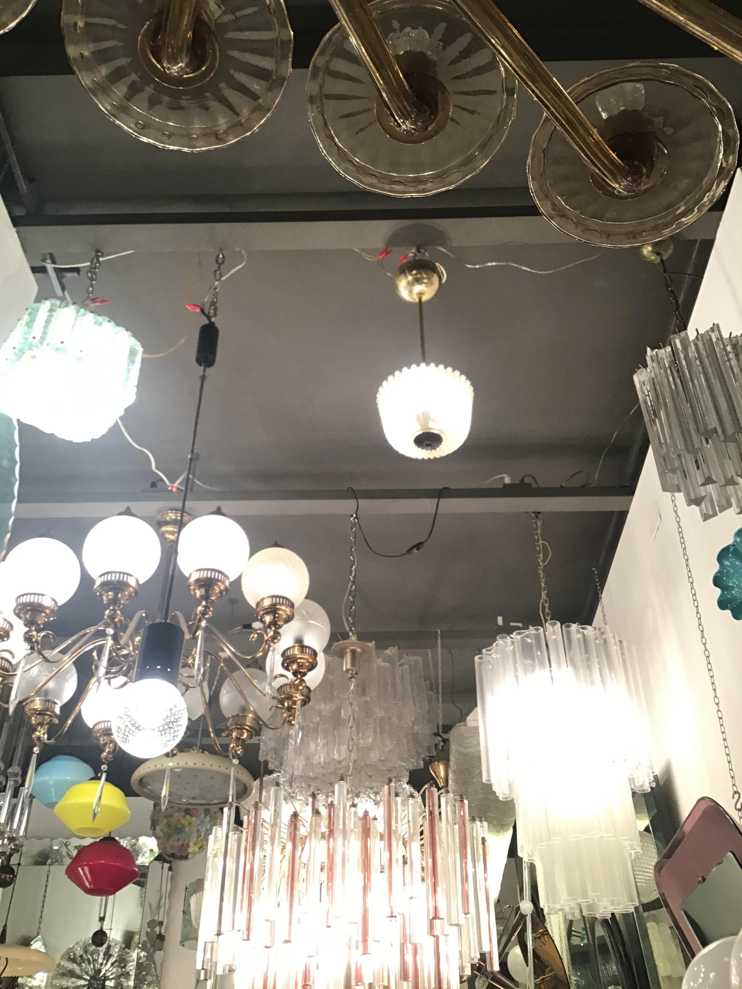 Seguso Ceilling Light/Sconce Brass Glass 1930 Italy In Excellent Condition For Sale In Milano, IT