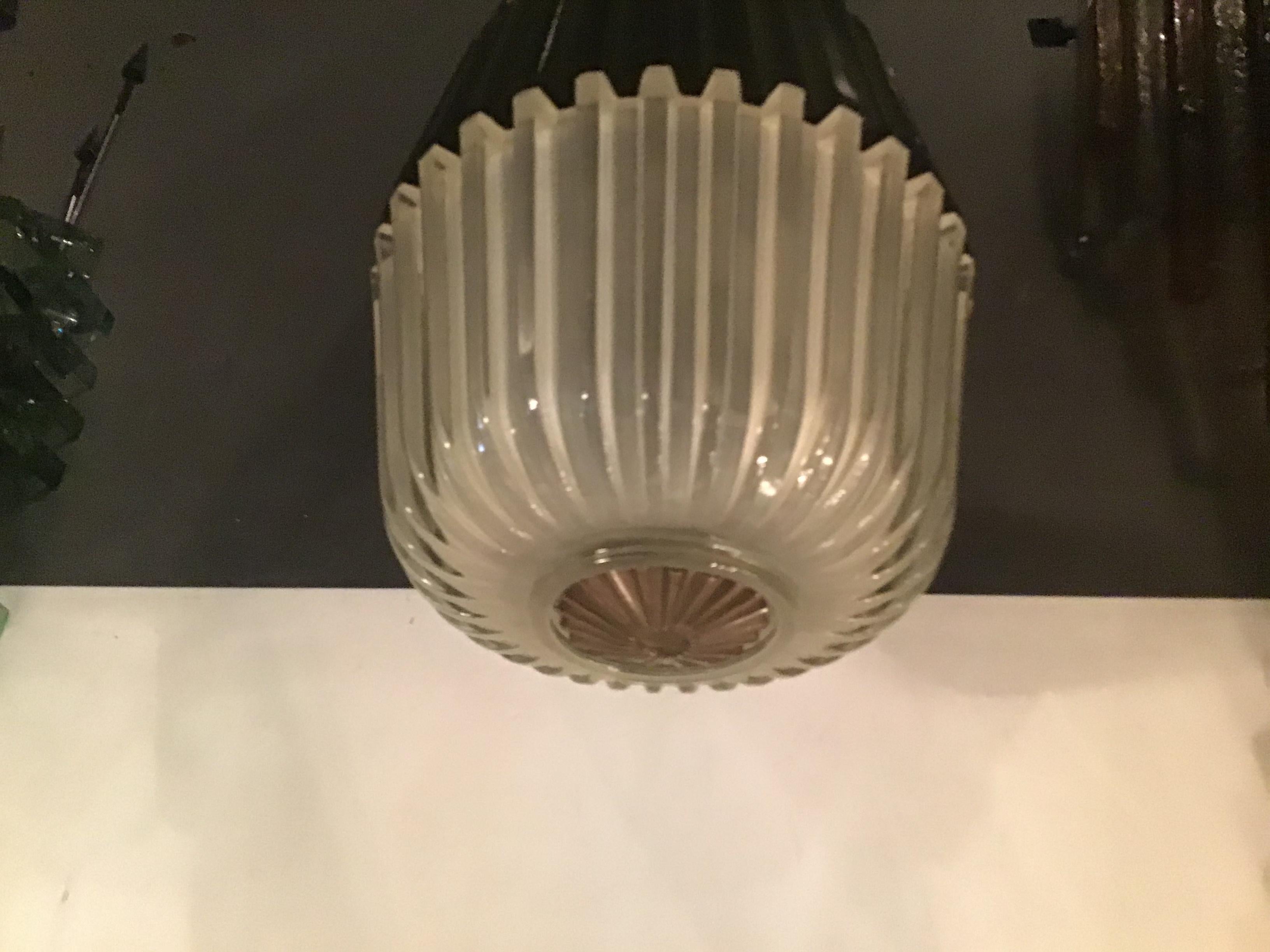 Seguso Ceilling Light/Sconce Brass Glass 1930 Italy  For Sale 3