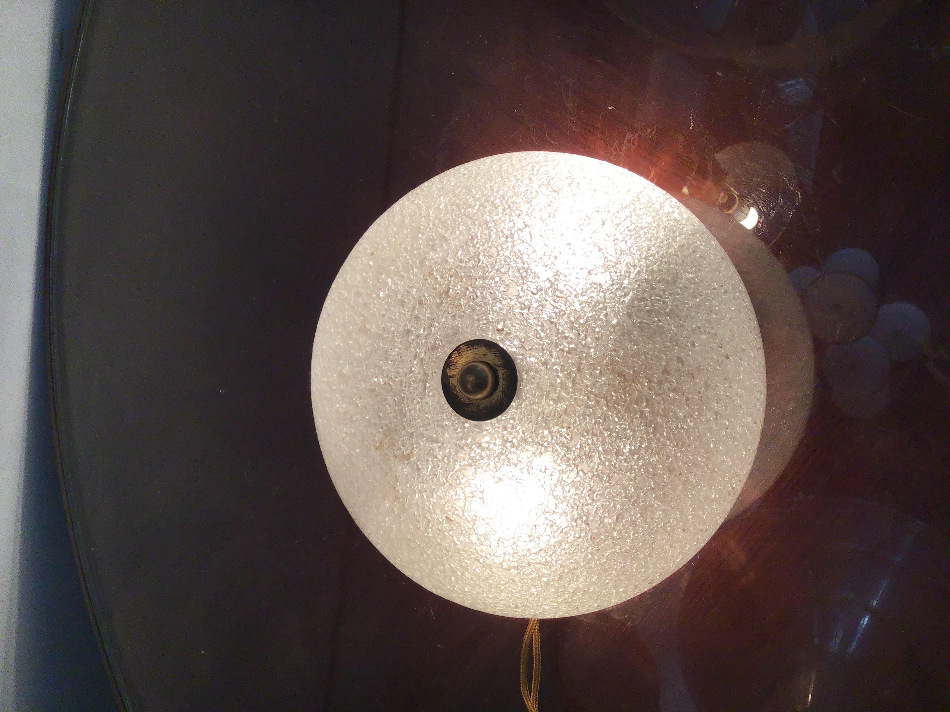 Seguso Ceiling Light/Sconce Murano Glass Brass, 1950, Italy 7