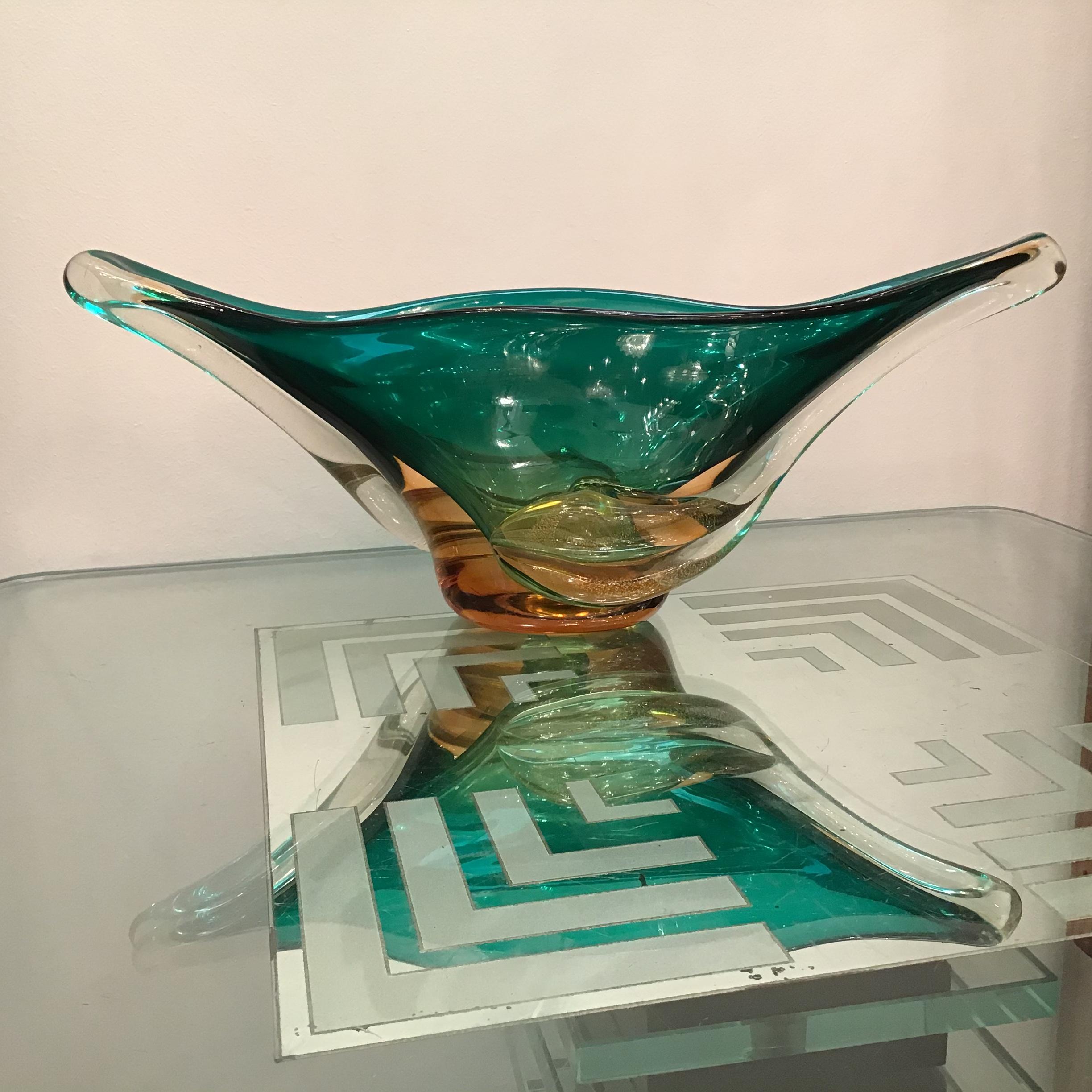 Seguso Centerpiece Murano Glass Gold, 1955, Italy For Sale 3