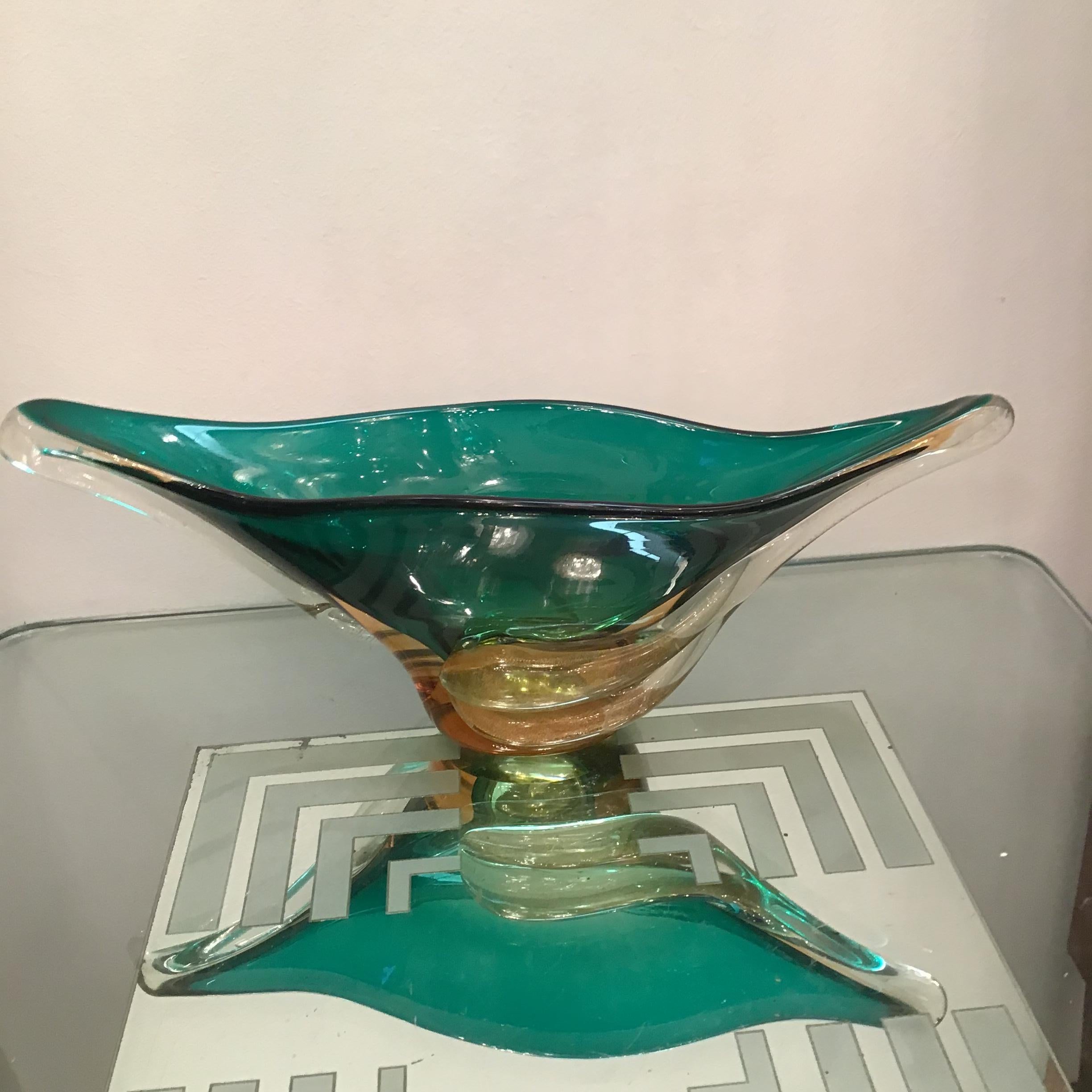 Seguso Centerpiece Murano Glass Gold, 1955, Italy For Sale 6