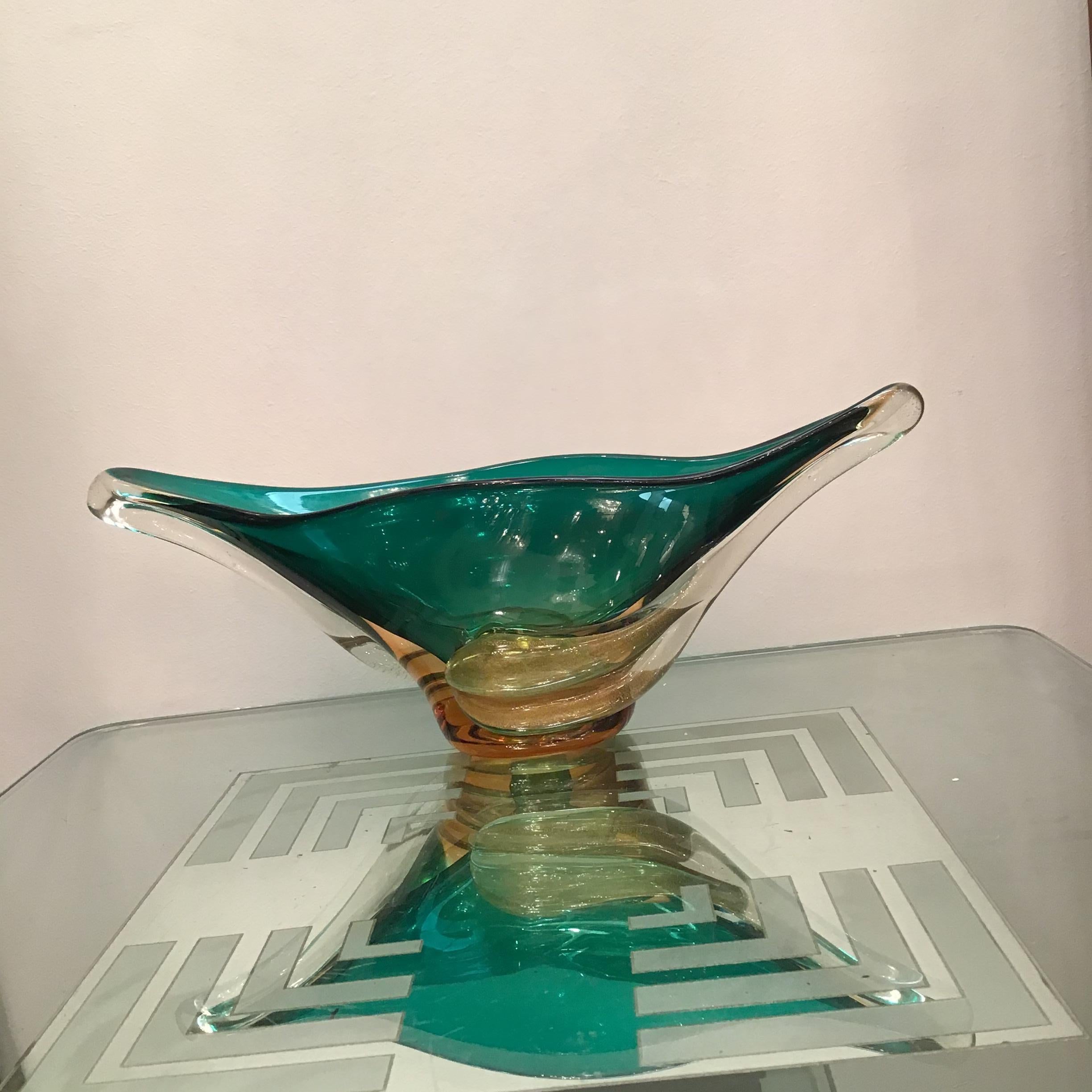 Seguso Centerpiece Murano Glass Gold, 1955, Italy For Sale 7