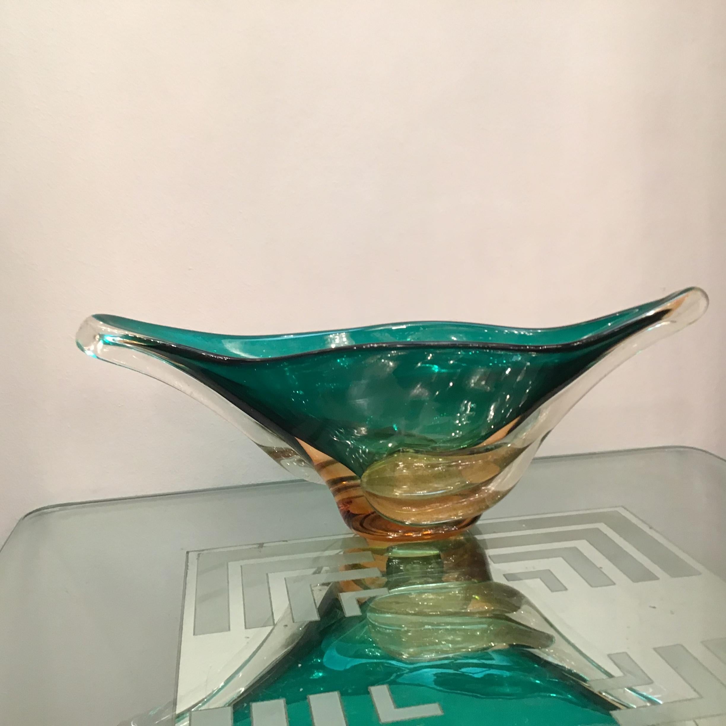 Seguso Centerpiece Murano Glass Gold, 1955, Italy For Sale 8