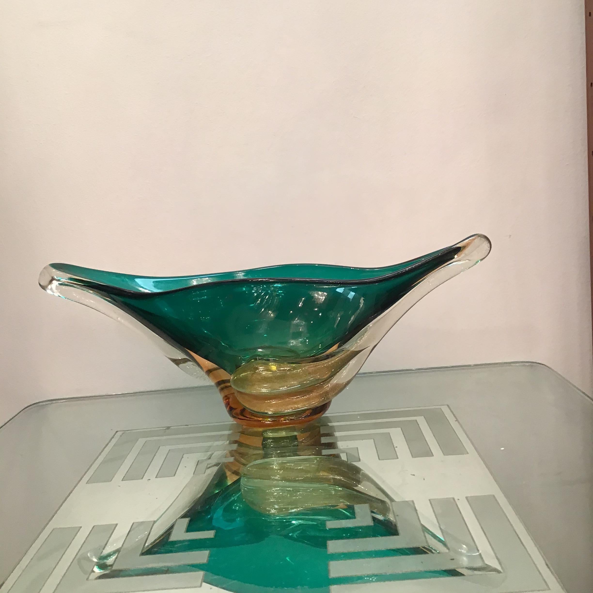 Seguso Centerpiece Murano Glass Gold, 1955, Italy For Sale 9