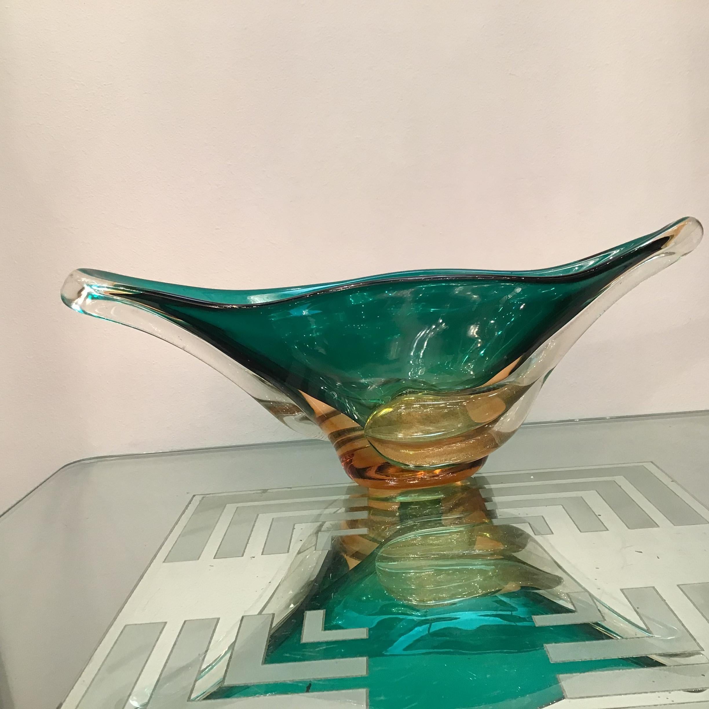 Seguso Centerpiece Murano Glass Gold, 1955, Italy For Sale 10