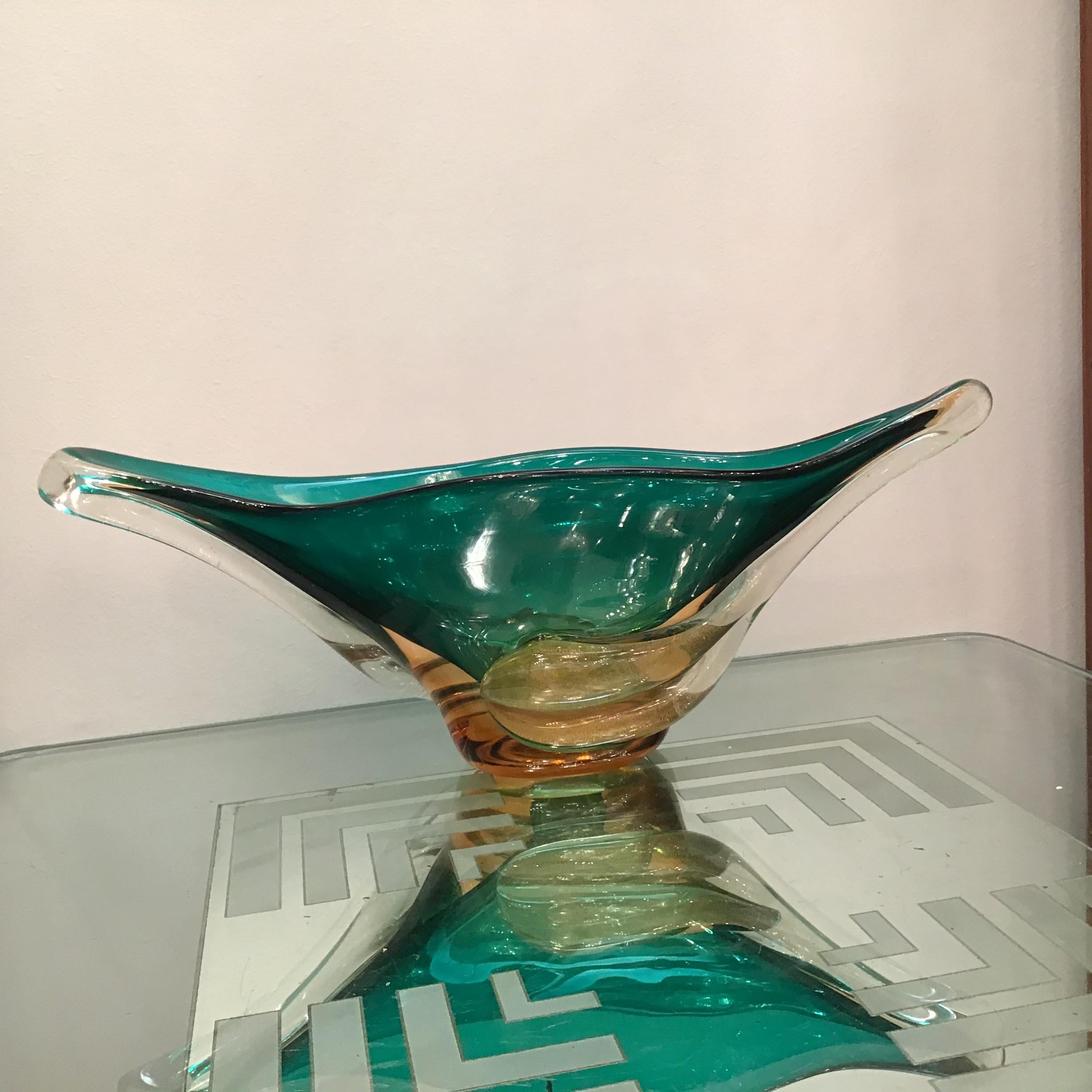 Seguso Centerpiece Murano Glass Gold, 1955, Italy For Sale 11