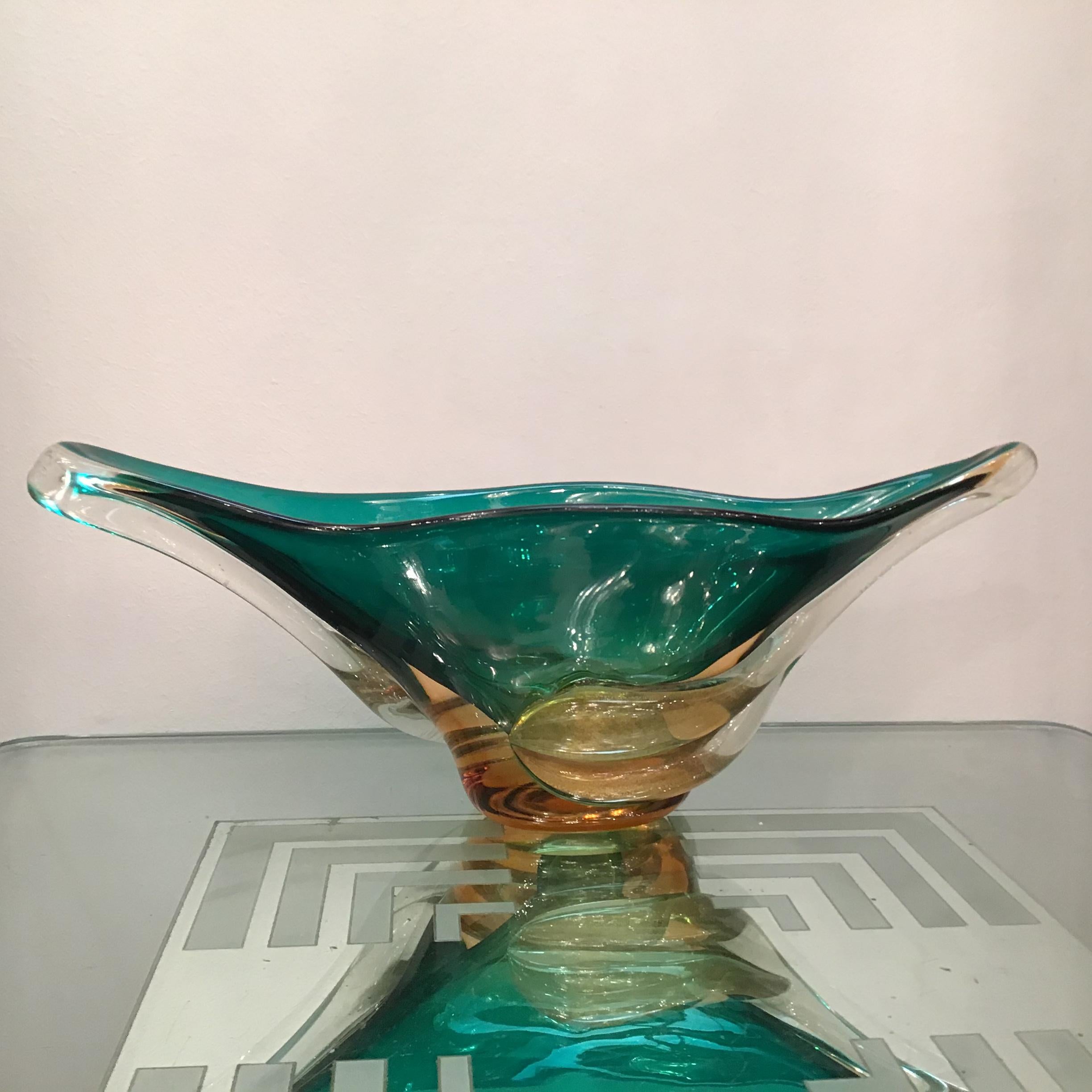 Seguso Centerpiece Murano Glass Gold, 1955, Italy For Sale 12