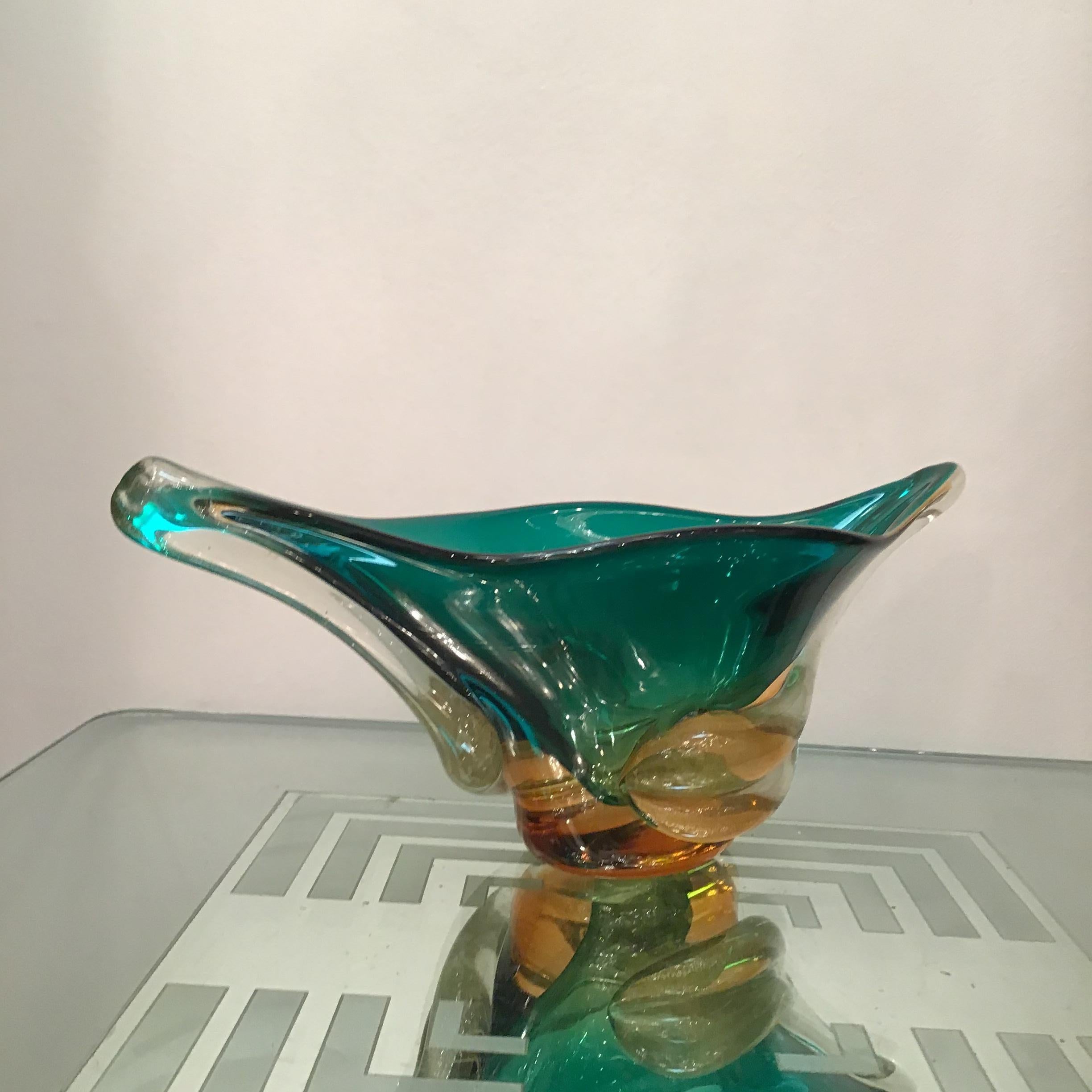 Other Seguso Centerpiece Murano Glass Gold, 1955, Italy For Sale