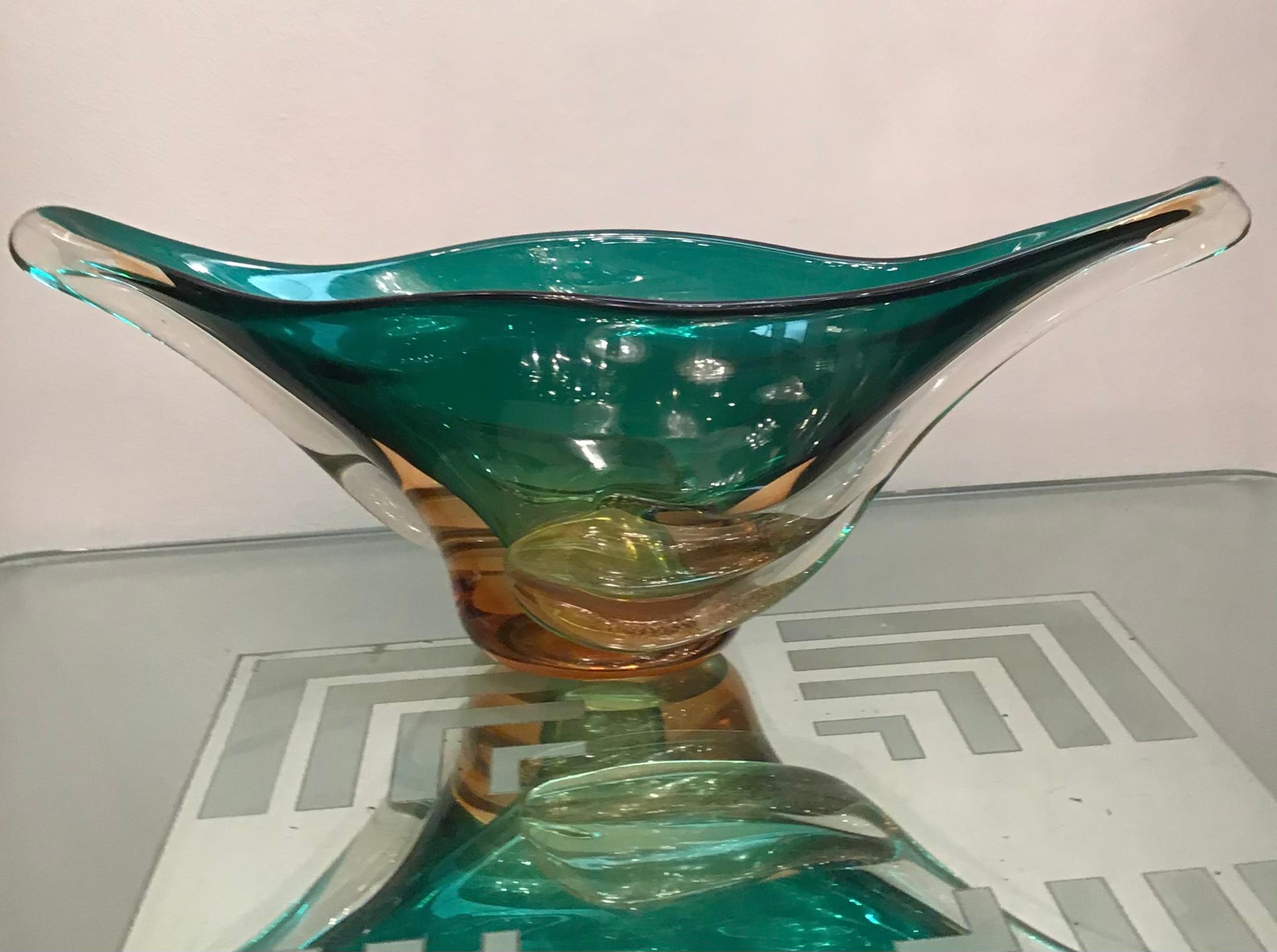 Mid-20th Century Seguso Centerpiece Murano Glass Gold, 1955, Italy For Sale