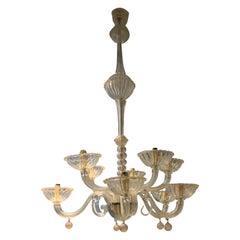 Seguso chandelier 10 arms Italy Murano 1950