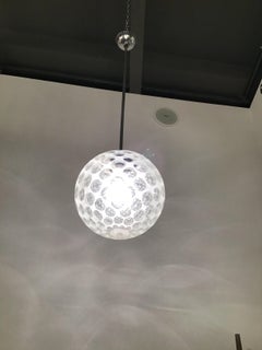 Seguso-Kronleuchter aus Muranoglas und Metall, Crome Italia, 1960