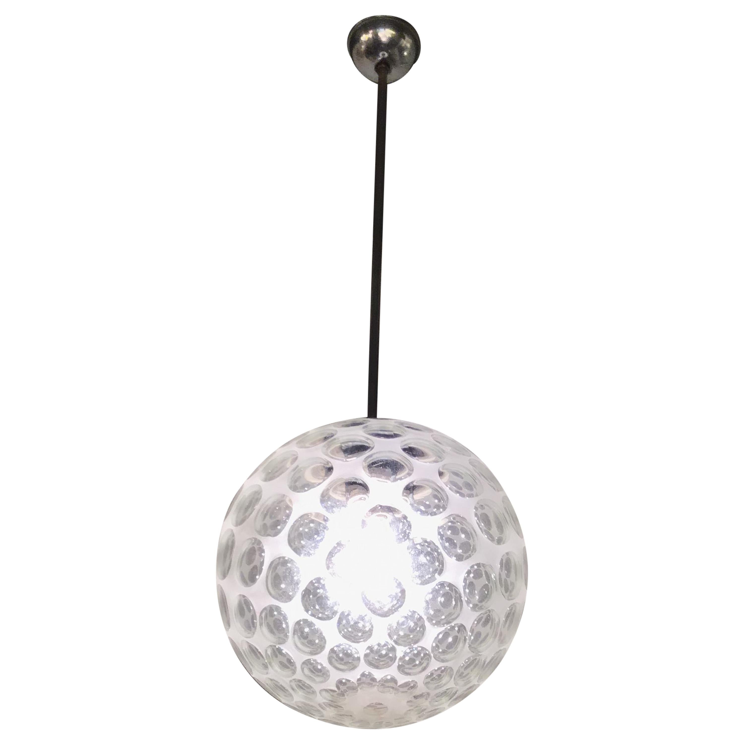 Lampadario Seguso 1960 Vetro di Murano Metallo Crome Italia in vendita