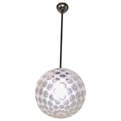 Lampadario Seguso 1960 Vetro di Murano Metallo Crome Italia