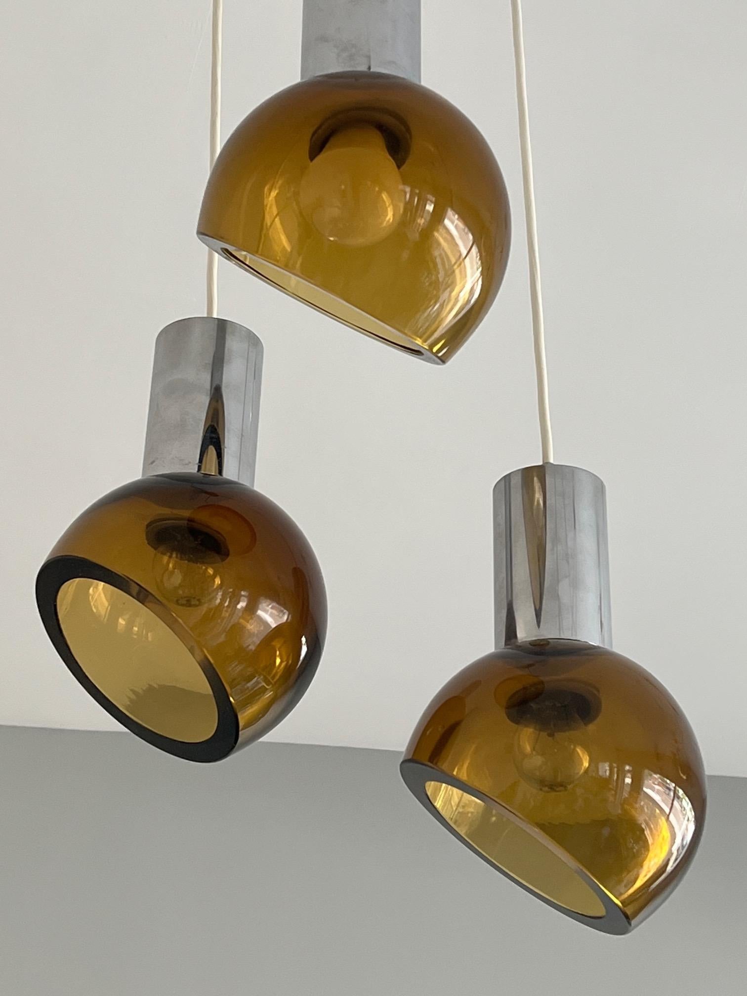 Seguso Chandelier Amber Colored Glass For Sale 2