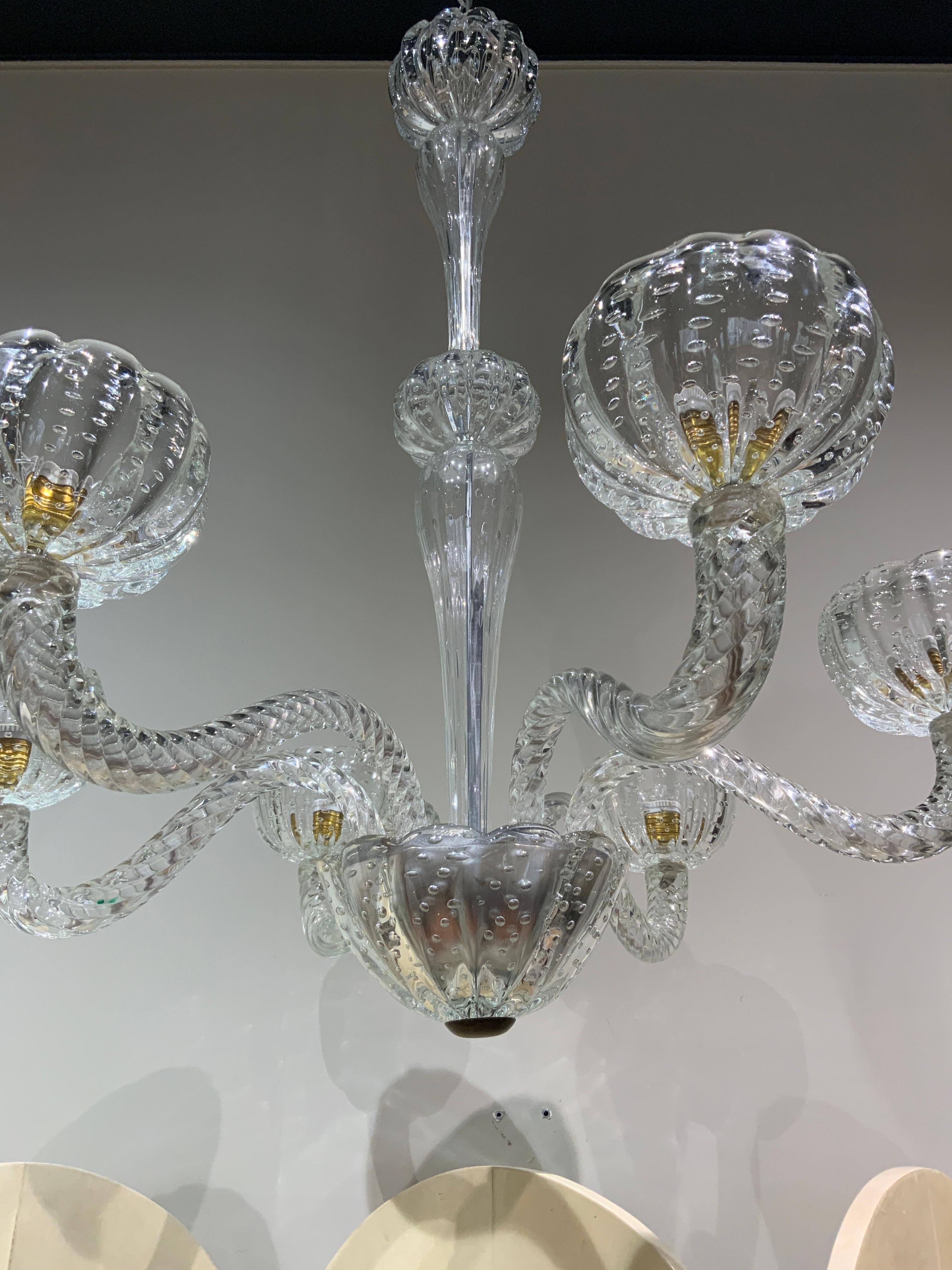 Mid-20th Century Seguso chandelier italy Murano 1940 For Sale