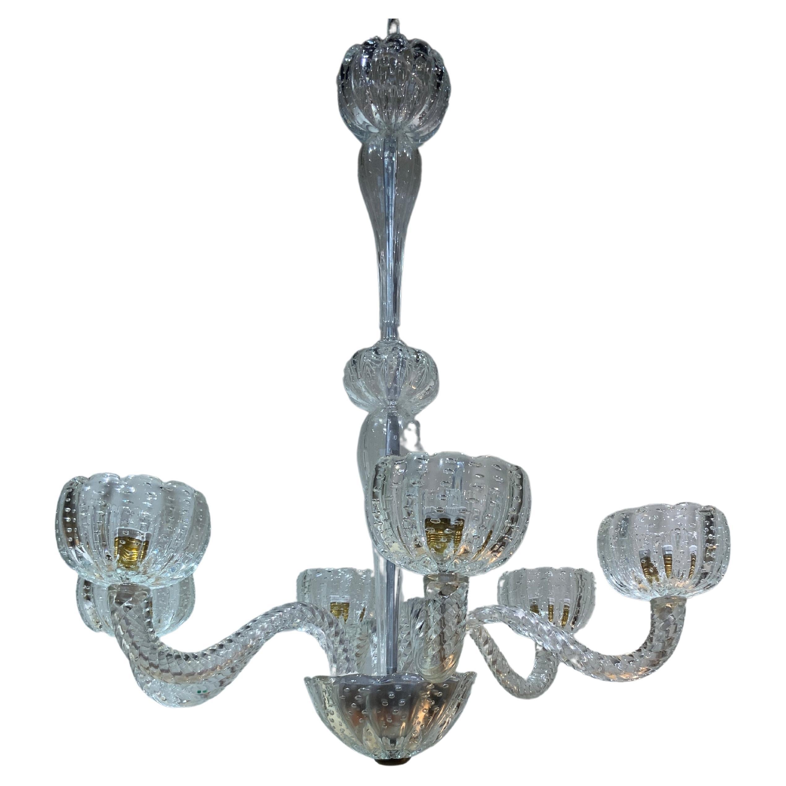 Seguso chandelier italy Murano 1940 For Sale