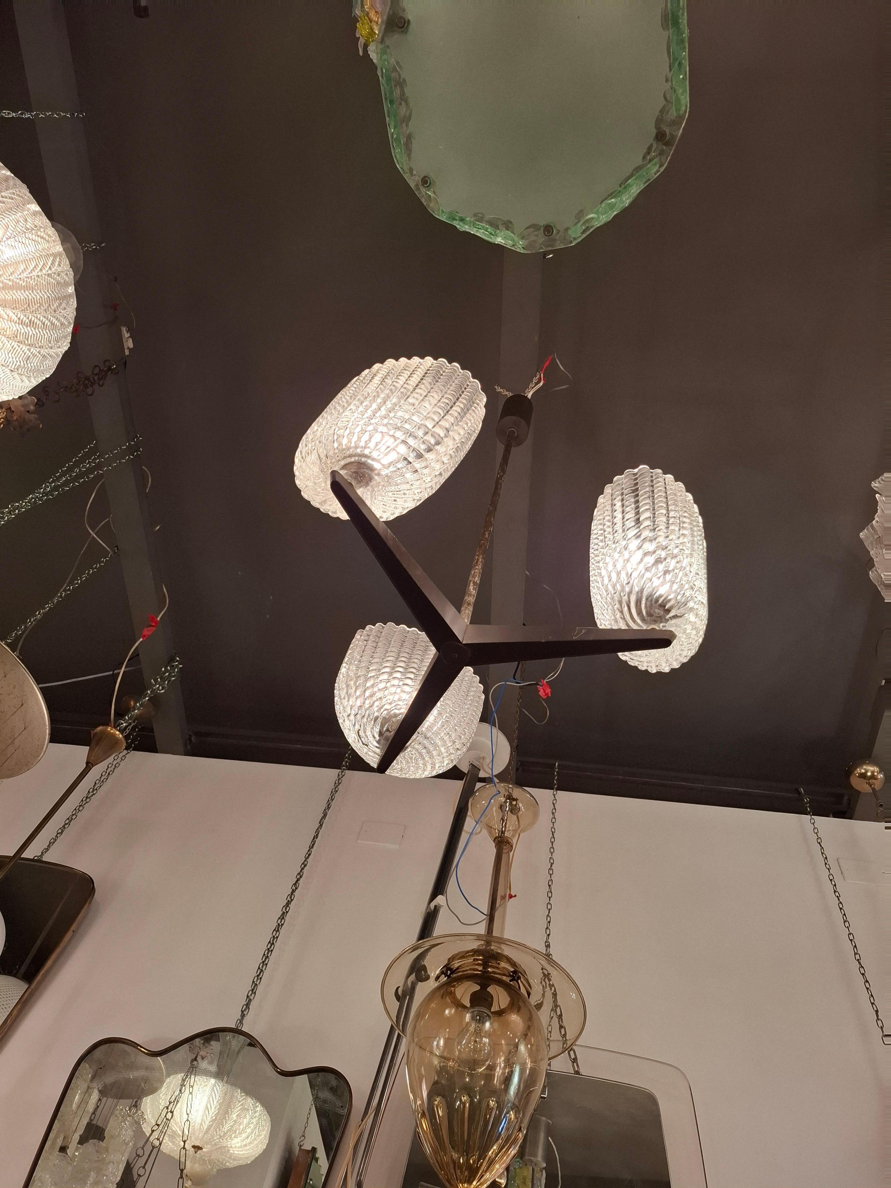 SEGUSO CHANDELIER MURANO VERRE OTTONE 1950 Italie en vente 1