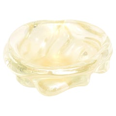 Seguso Chunky Murano Gold and Gold Aventurine Glass Bowl with Appendages