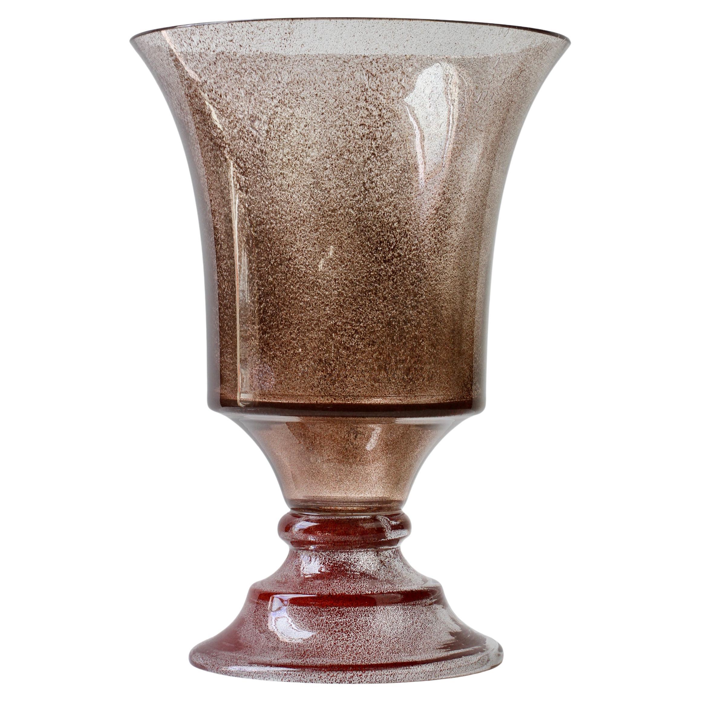 Seguso Crepuscolo Mid-Century Modern Large Italian Murano Glass Vase 1980s