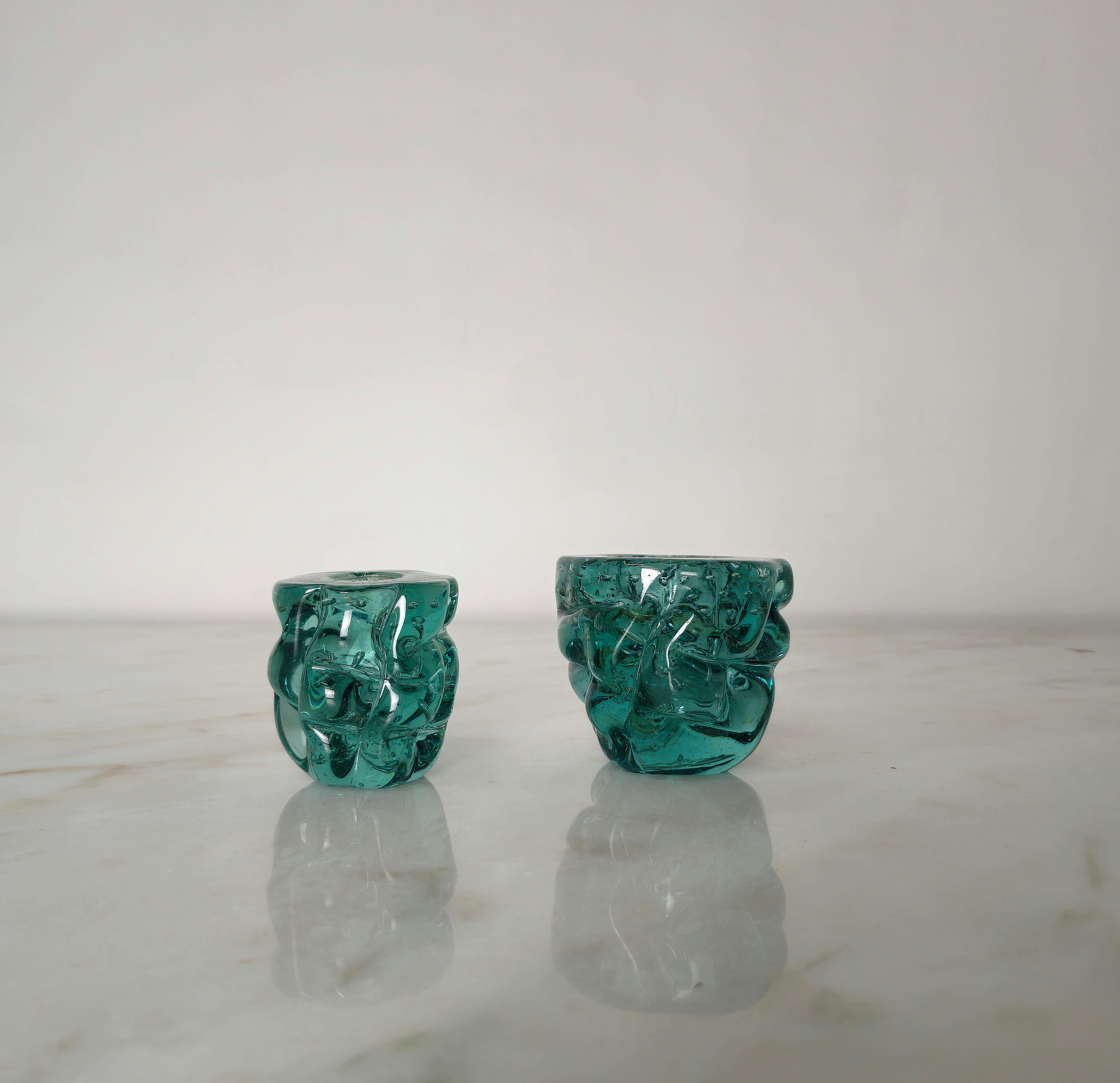 Seguso Dekorative Objekte Schalen Vase Murano Glas Midcentury 1960s Set von 2  (Moderne der Mitte des Jahrhunderts) im Angebot