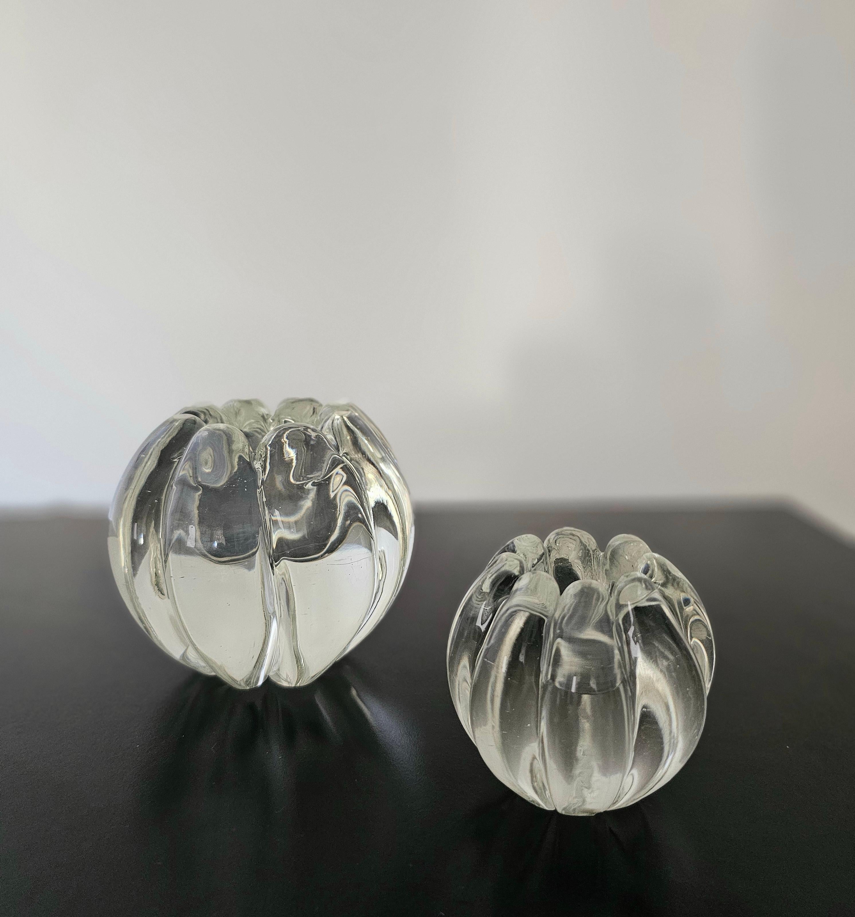 Italian Seguso Decorative Objects Bowls Vase Murano Glass Midcentury 1960s Set of 2 For Sale