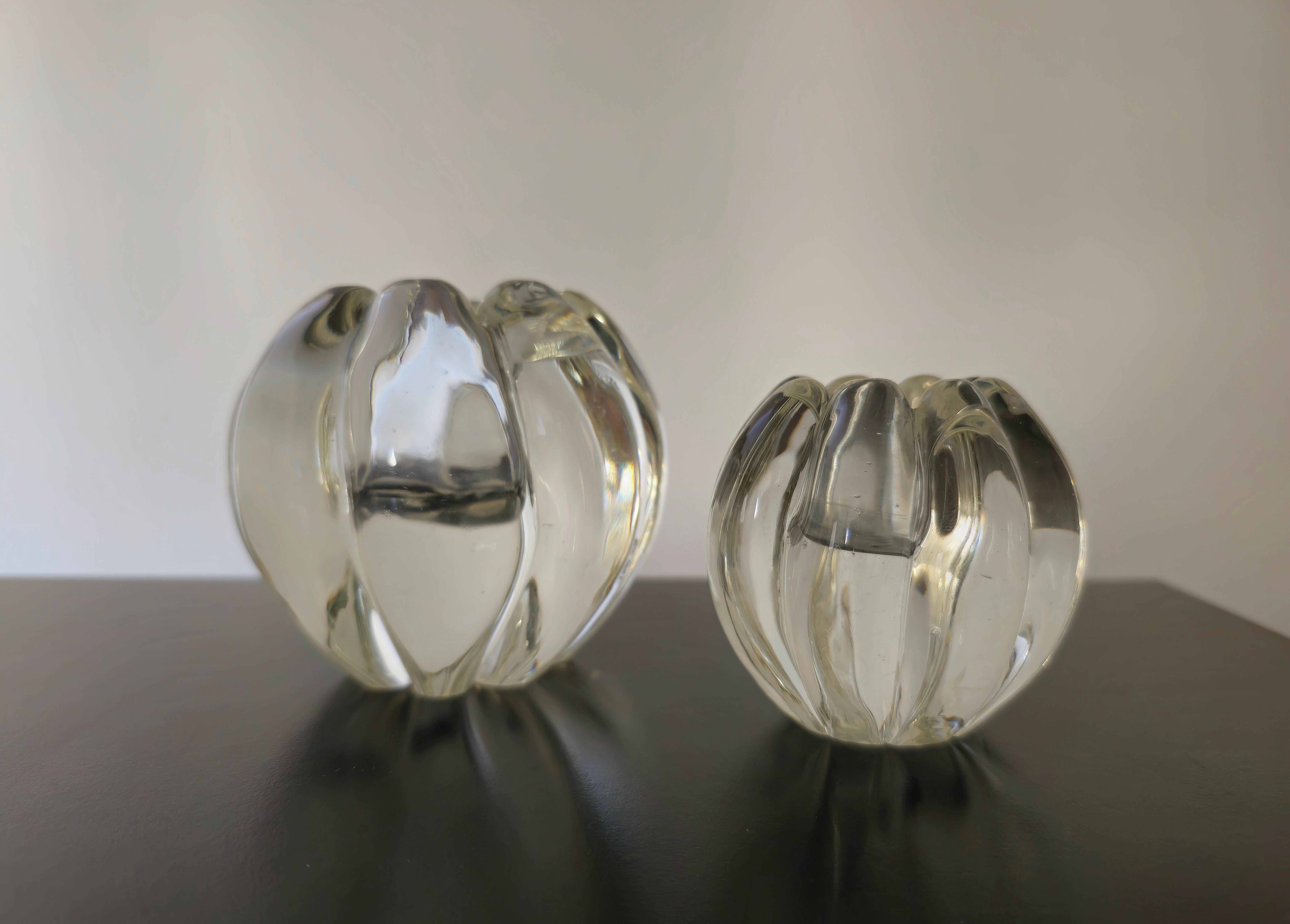 Seguso Decorative Objects Bowls Vase Murano Glass Midcentury 1960s Set of 2 In Good Condition For Sale In Palermo, IT