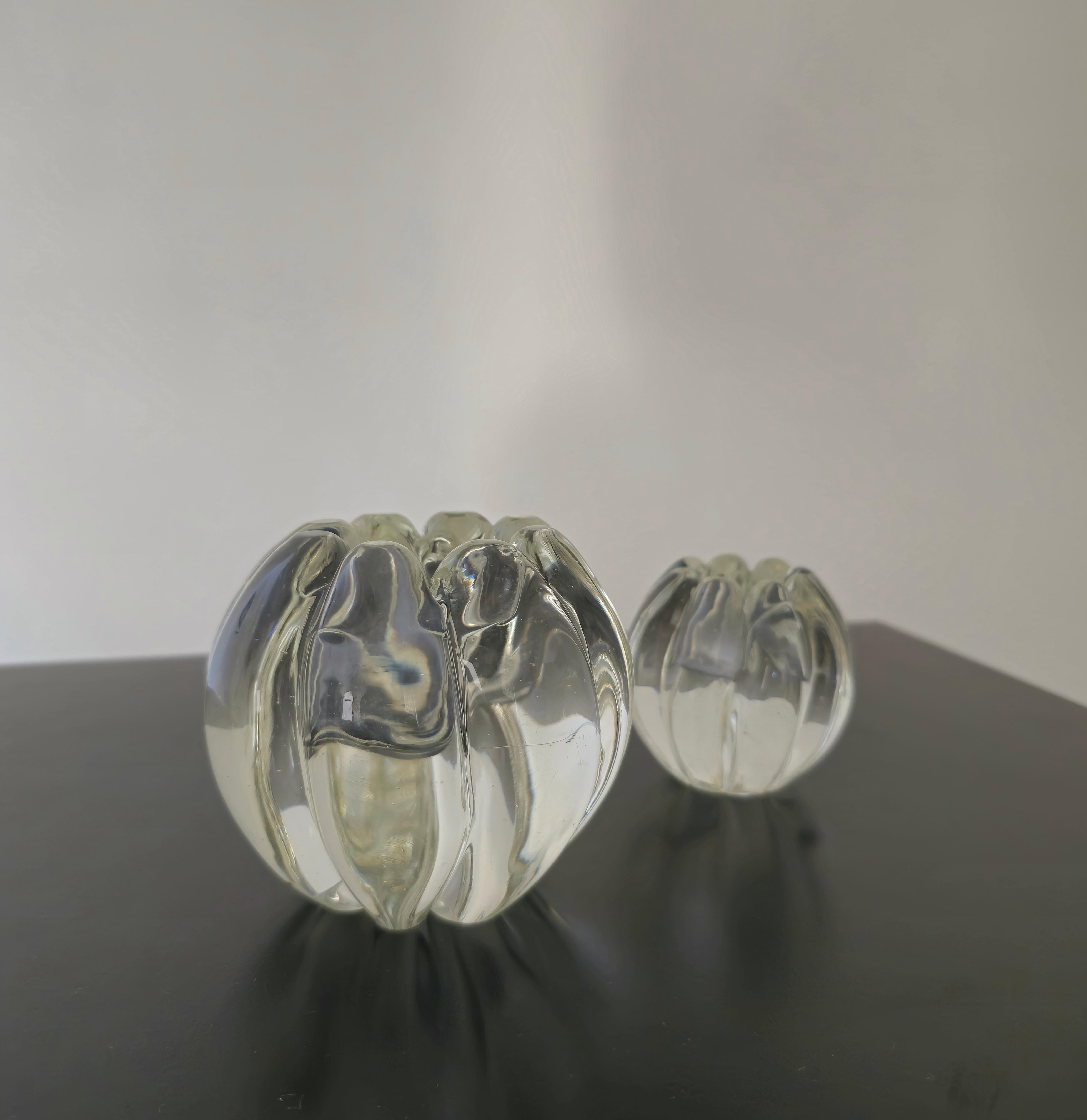 Seguso Decorative Objects Bowls Vase Murano Glass Midcentury 1960s Set of 2 For Sale 1
