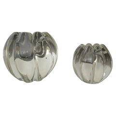 Seguso Decorative Objects Bowls Vase Murano Glass Midcentury 1960s Set of 2