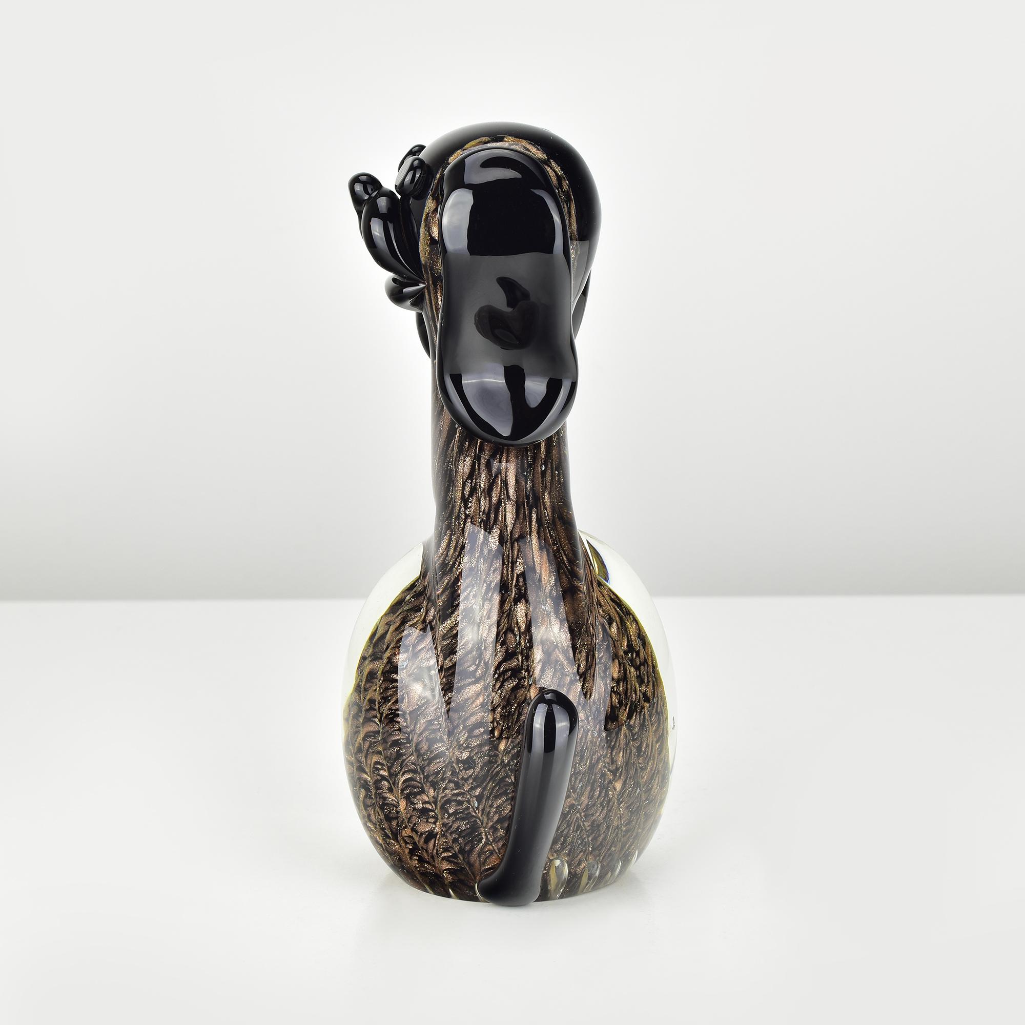 Seguso Figurilla Perro Cobre / Oro Rosa Motas Sommerso Vidrio Arte Siglo Medio Hecho a mano en venta