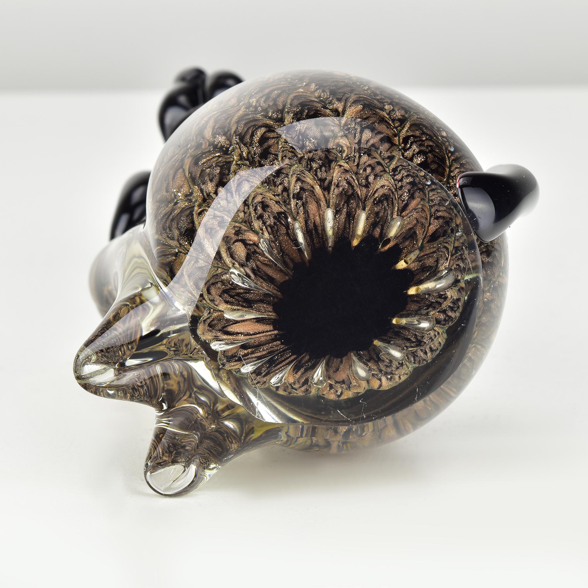 Seguso Figurilla Perro Cobre / Oro Rosa Motas Sommerso Vidrio Arte Siglo Medio en Bueno estado para la venta en Bad Säckingen, DE