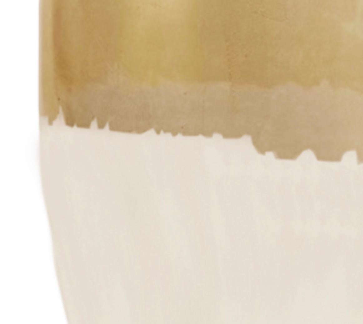 Seguso Elliptical Murano Glass Vase with Gold Leaf Band In Good Condition For Sale In New York, NY