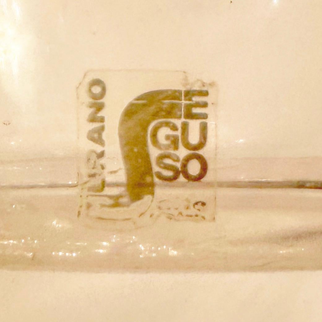20th Century Seguso Elliptical Murano Glass Vase with Gold Leaf Band For Sale