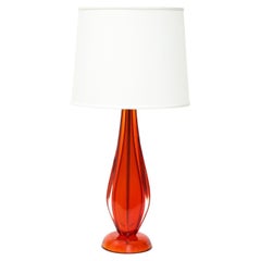 Seguso Exquisite Hand-Blown Glass Sommerso Table Lamp 1950s