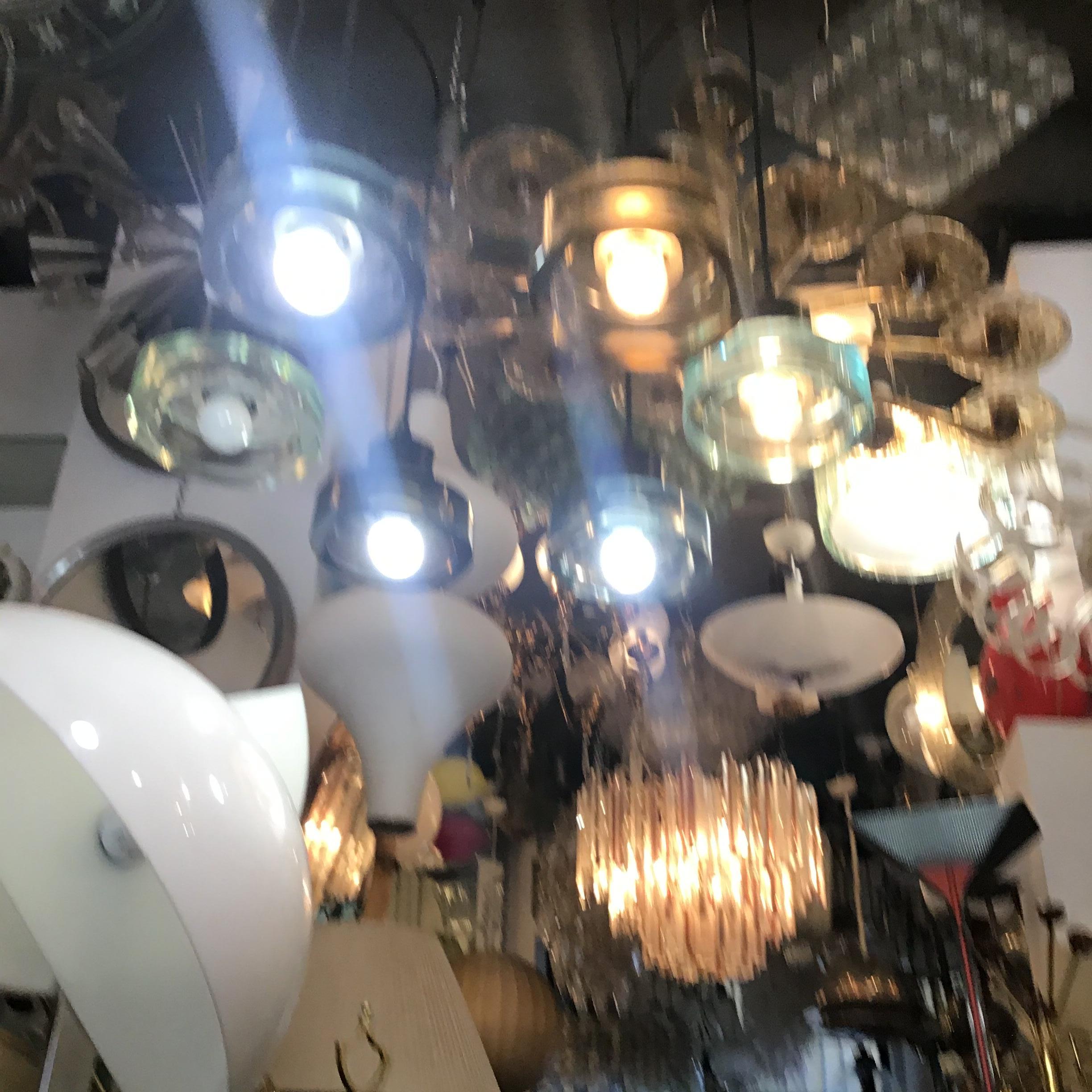 Altro Seguso Flavio Poli Lampadario a 6 luci regolabile in vetro e metallo 1960 italy in vendita