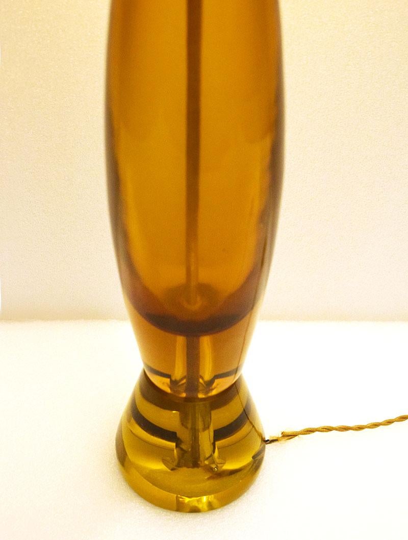 Seguso Flavio Poli large submerged glass lamp from Murano 1950s For Sale 3